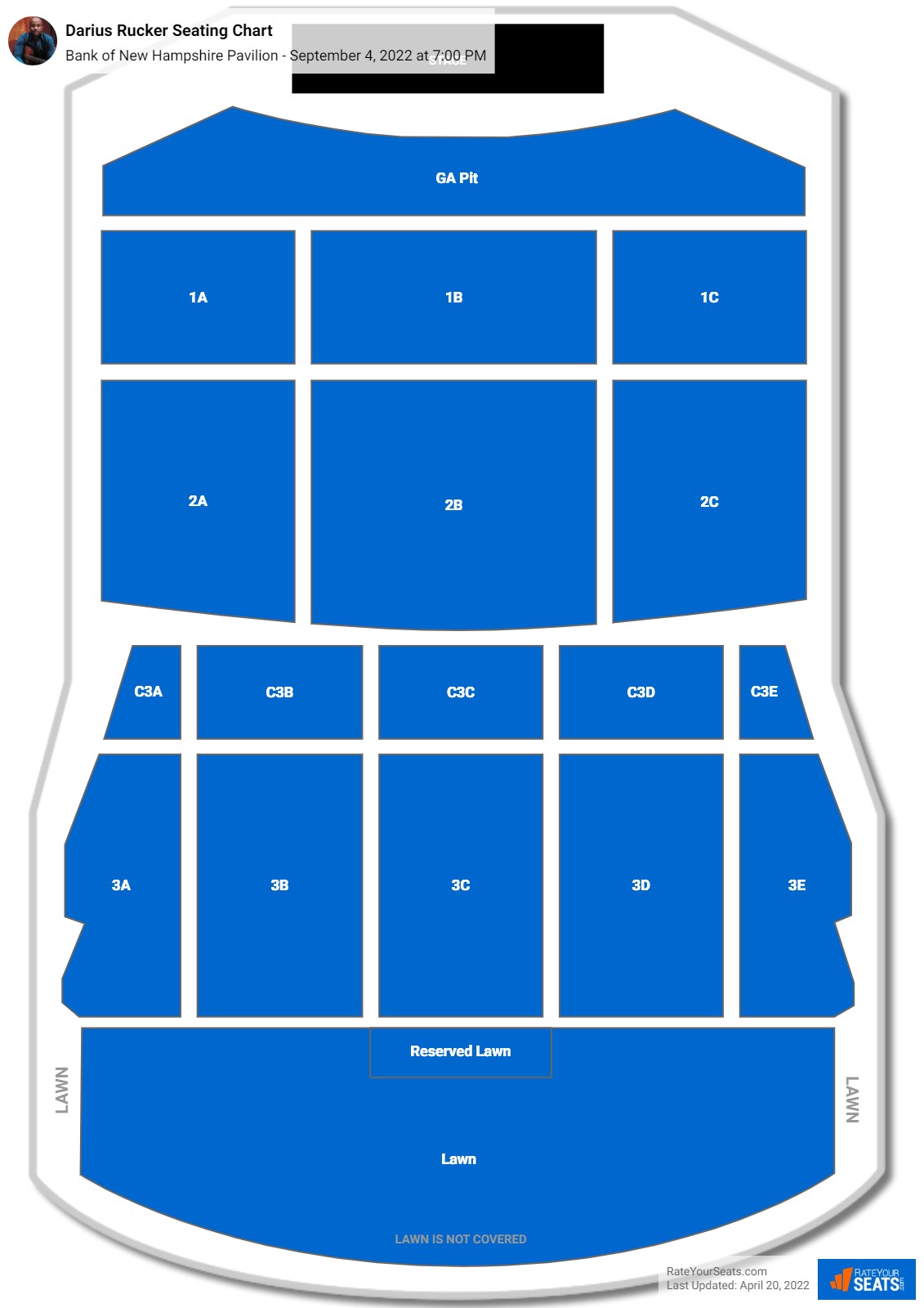 Darius Rucker seating chart Bank of New Hampshire Pavilion