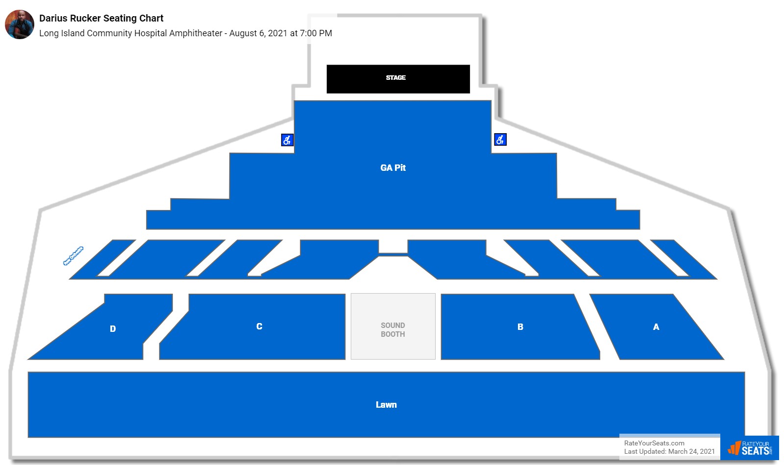 Darius Rucker seating chart Long Island Community Hospital Amphitheater