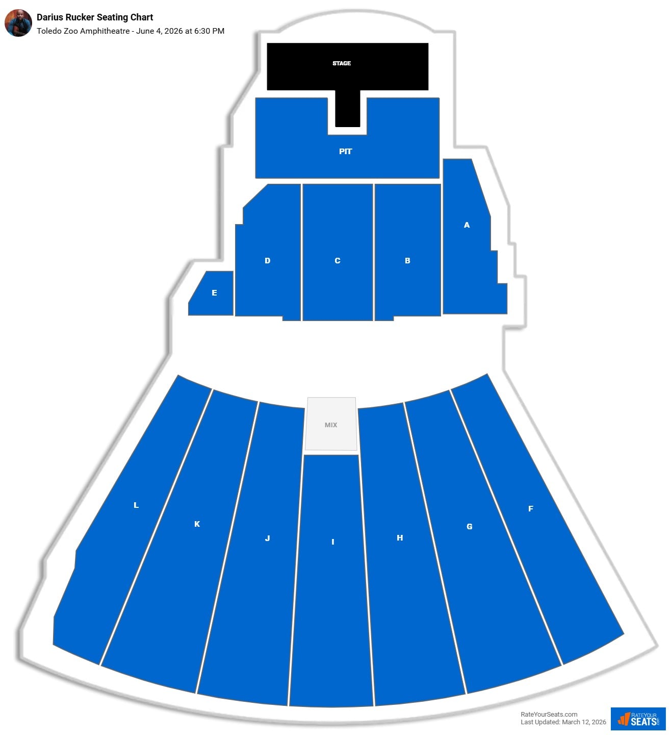 Darius Rucker seating chart Toledo Zoo Amphitheatre