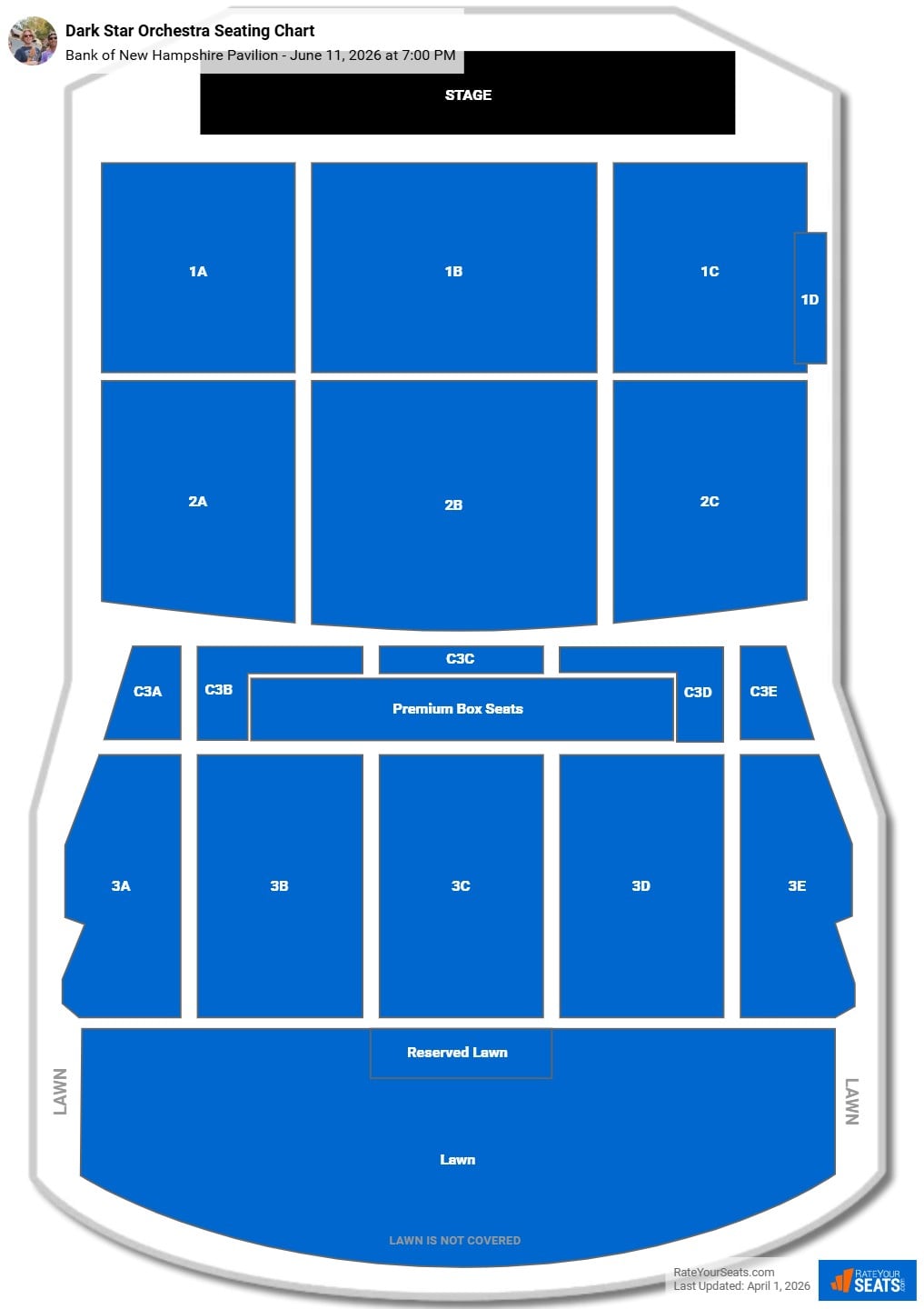 Dark Star Orchestra seating chart Bank of New Hampshire Pavilion