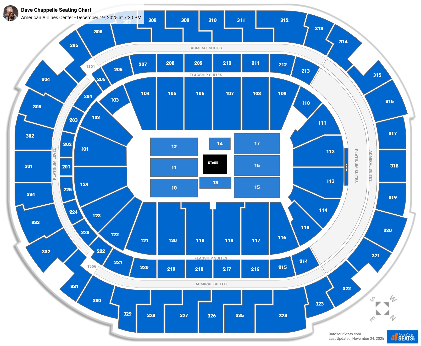 Dave Chappelle seating chart American Airlines Center