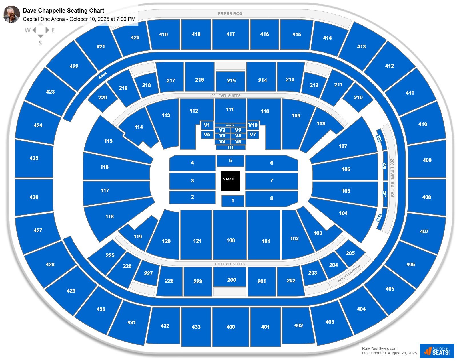 Dave Chappelle seating chart Capital One Arena