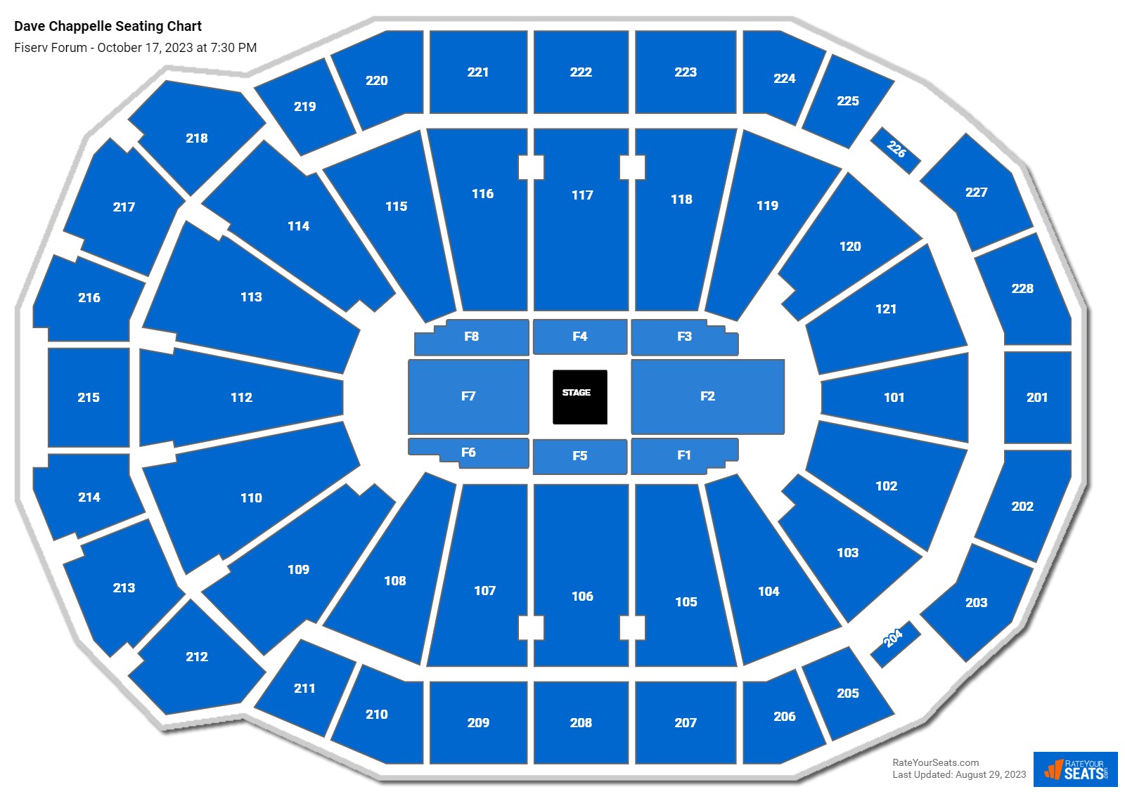 Dave Chappelle seating chart Fiserv Forum
