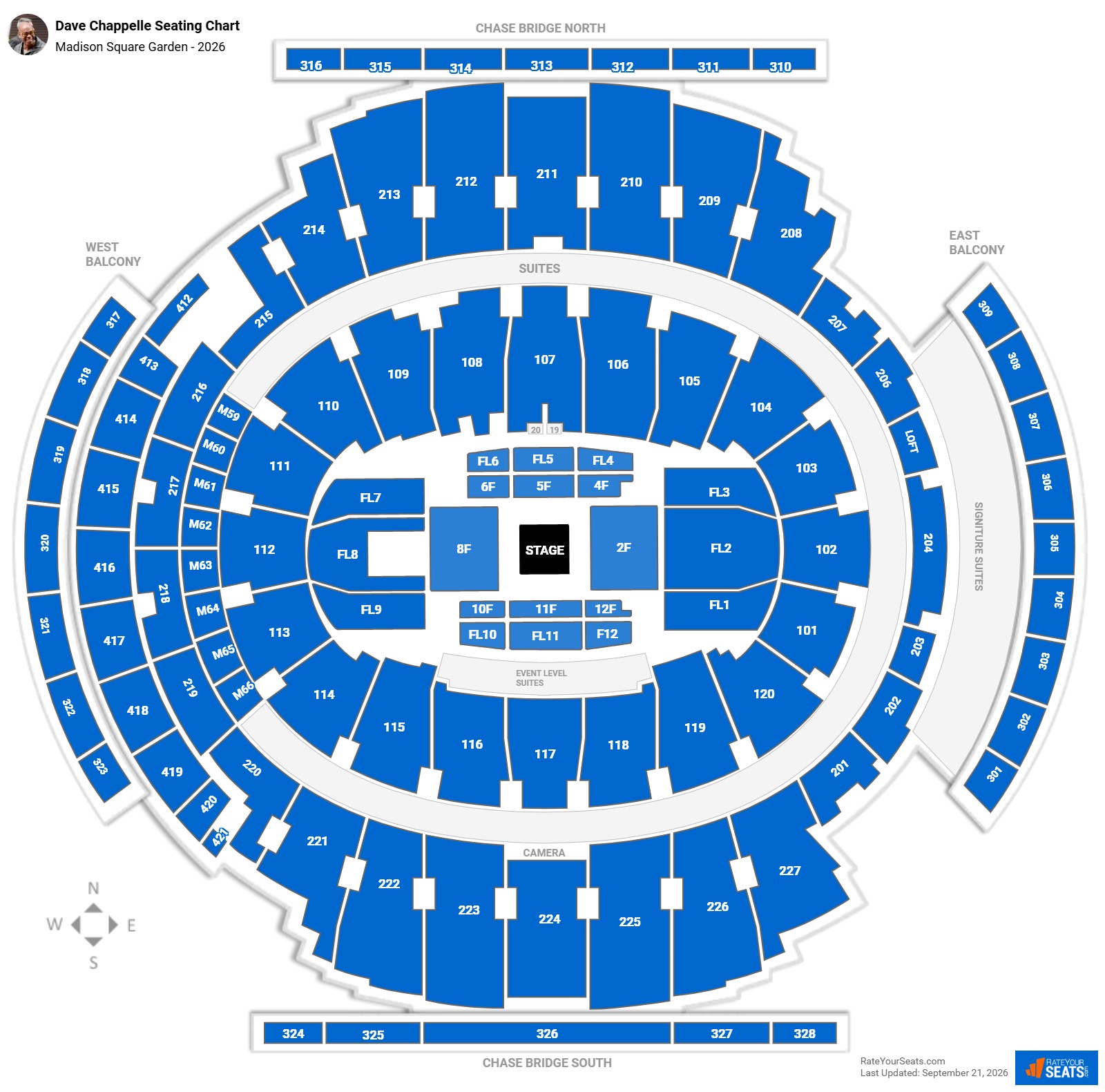 Dave Chappelle Seating Chart at Madison Square Garden