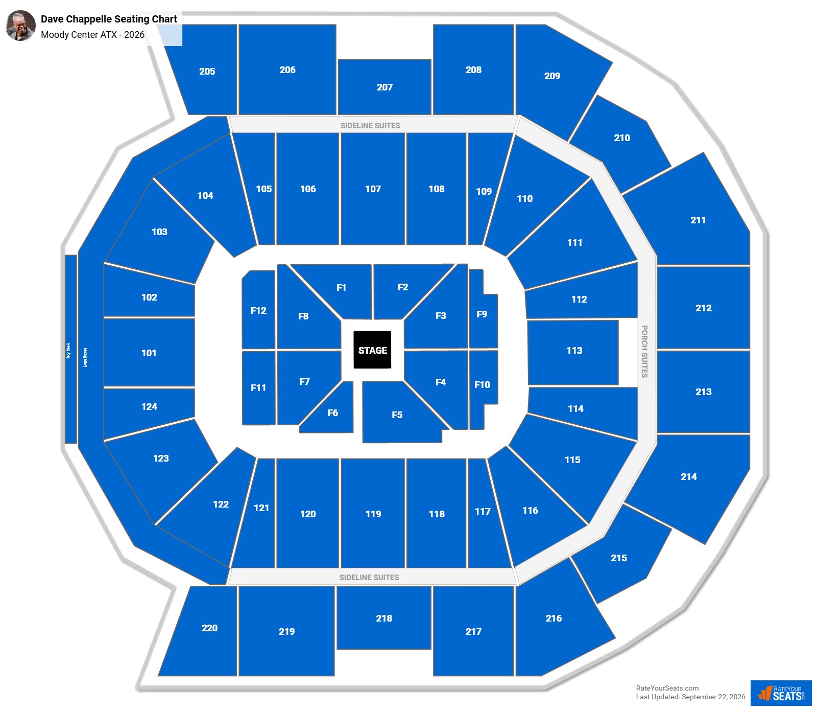 Dave Chappelle Seating Chart at Moody Center ATX
