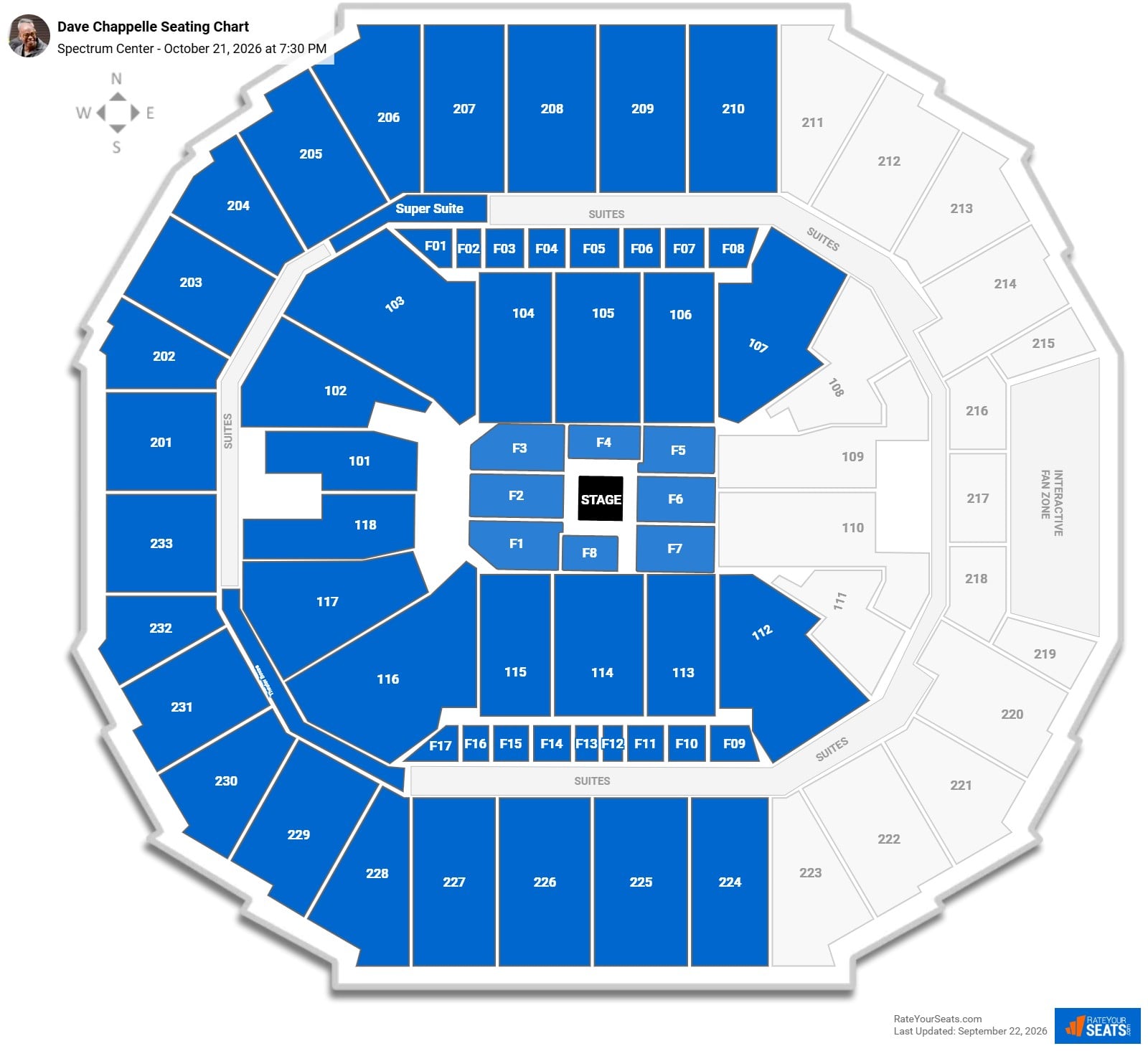 Dave Chappelle Seating Chart at Spectrum Center