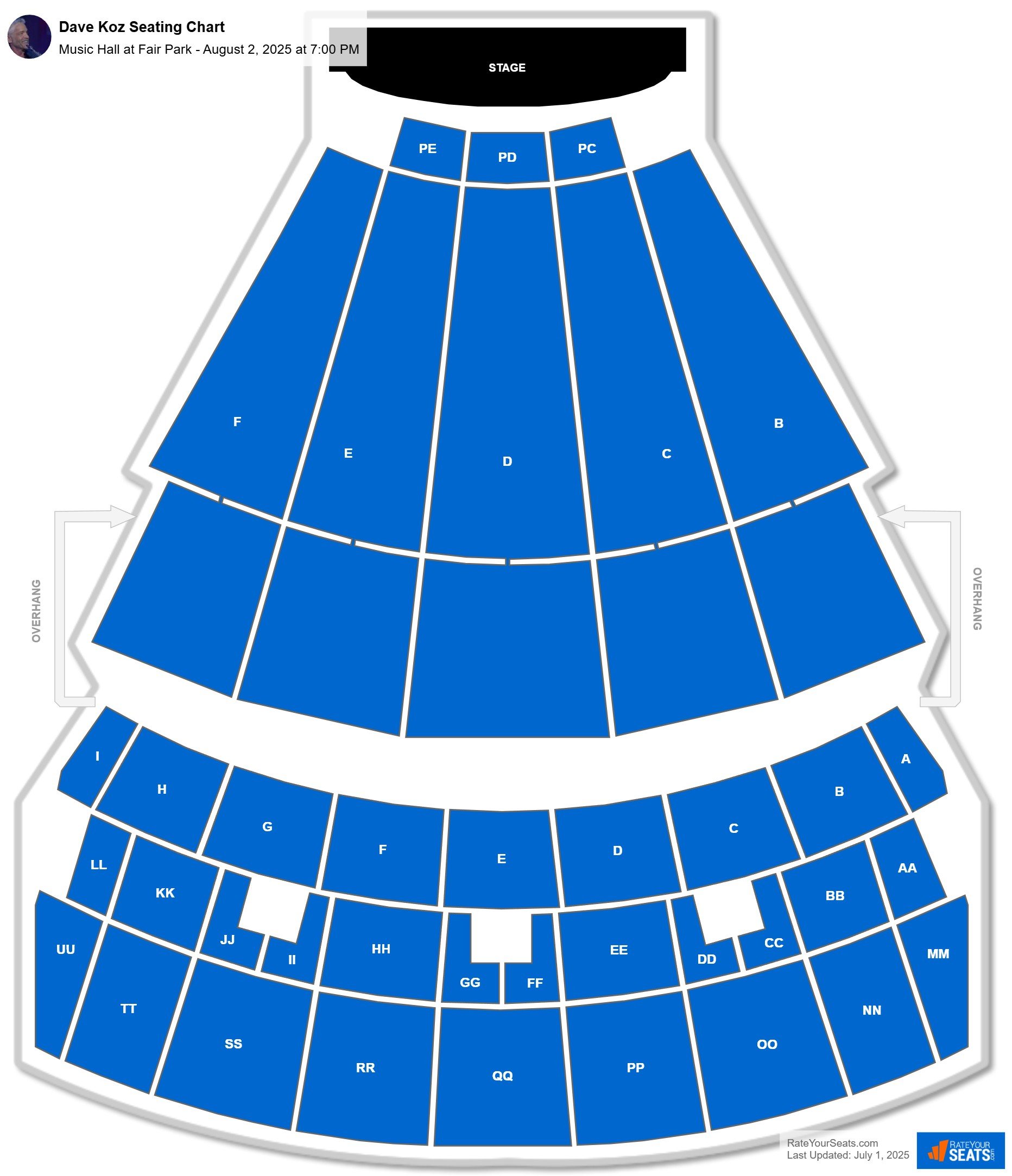 Dave Koz seating chart Music Hall at Fair Park