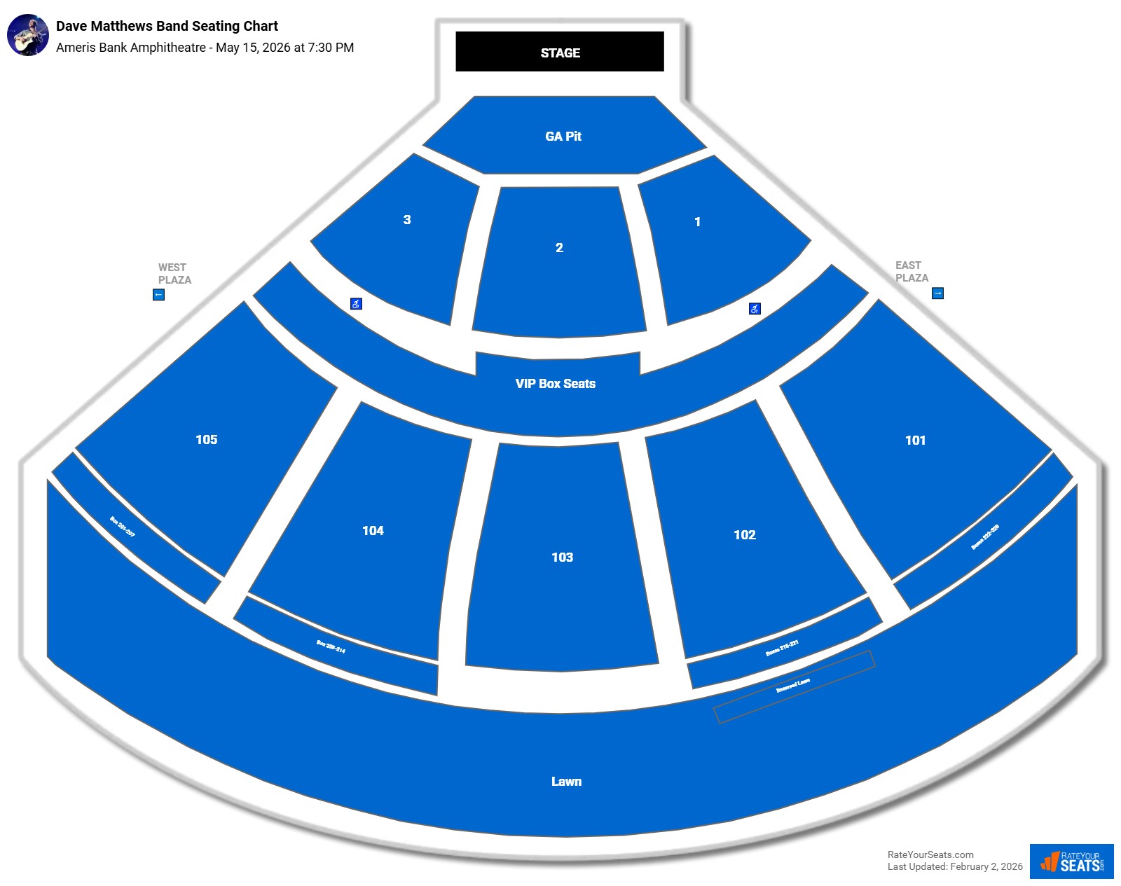 Dave Matthews Band seating chart Ameris Bank Amphitheatre