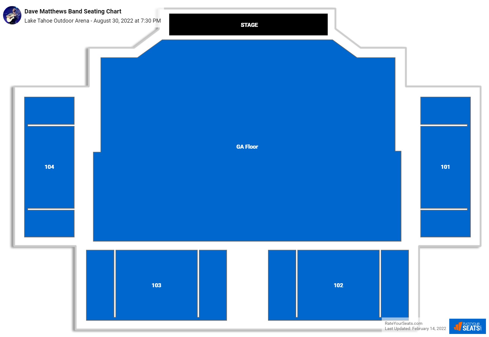 Dave Matthews Band seating chart Lake Tahoe Outdoor Arena