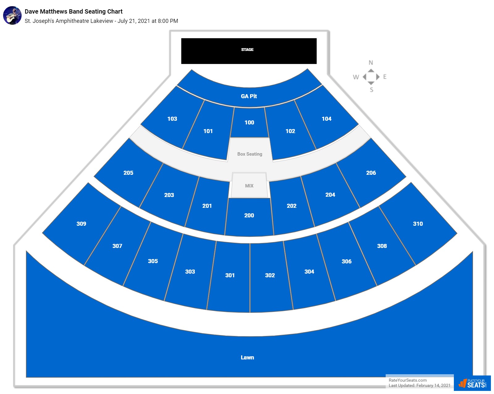 Dave Matthews Band seating chart St. Joseph