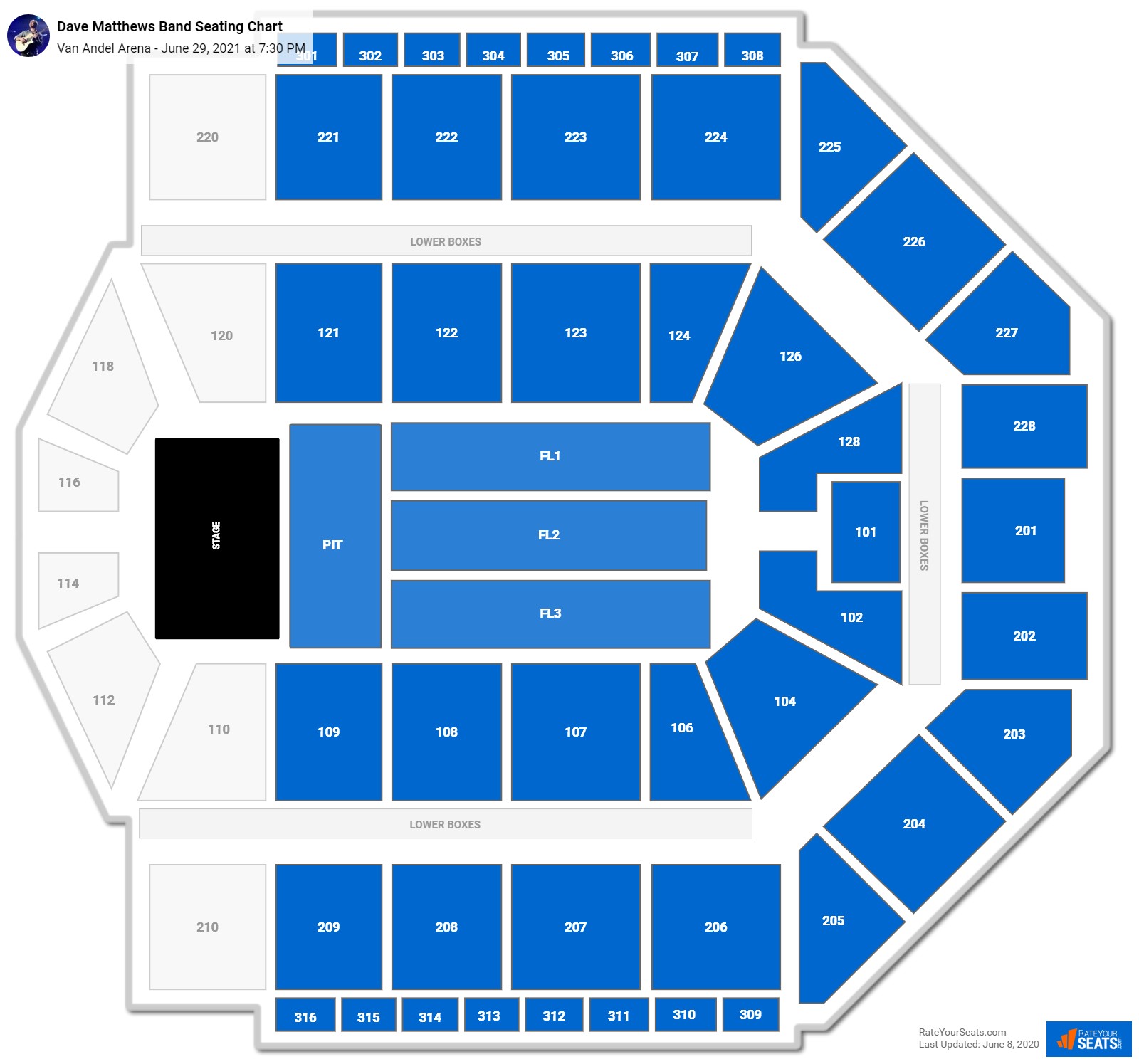 Dave Matthews Band seating chart Van Andel Arena