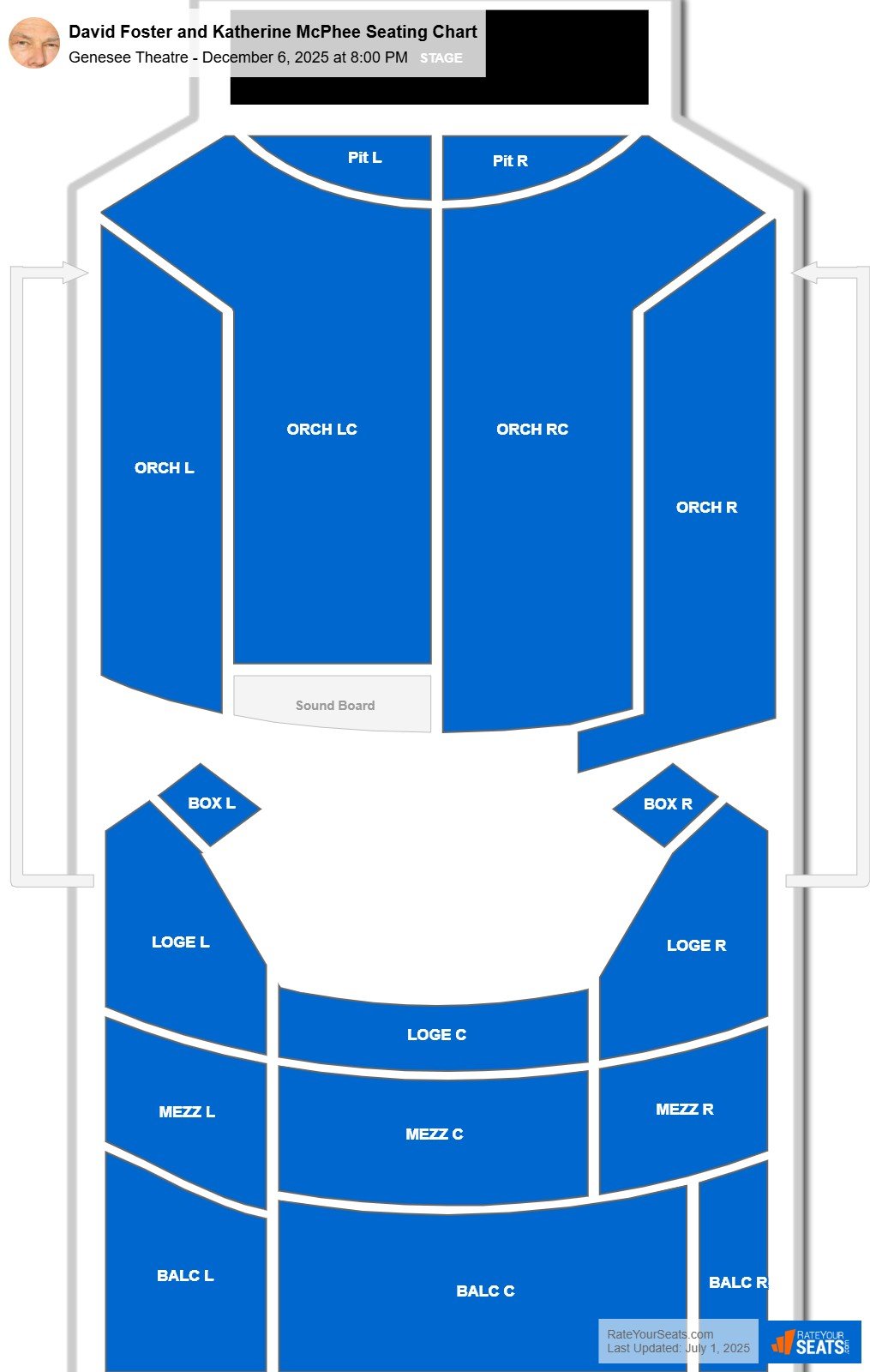 David Foster and Katherine McPhee seating chart Genesee Theatre