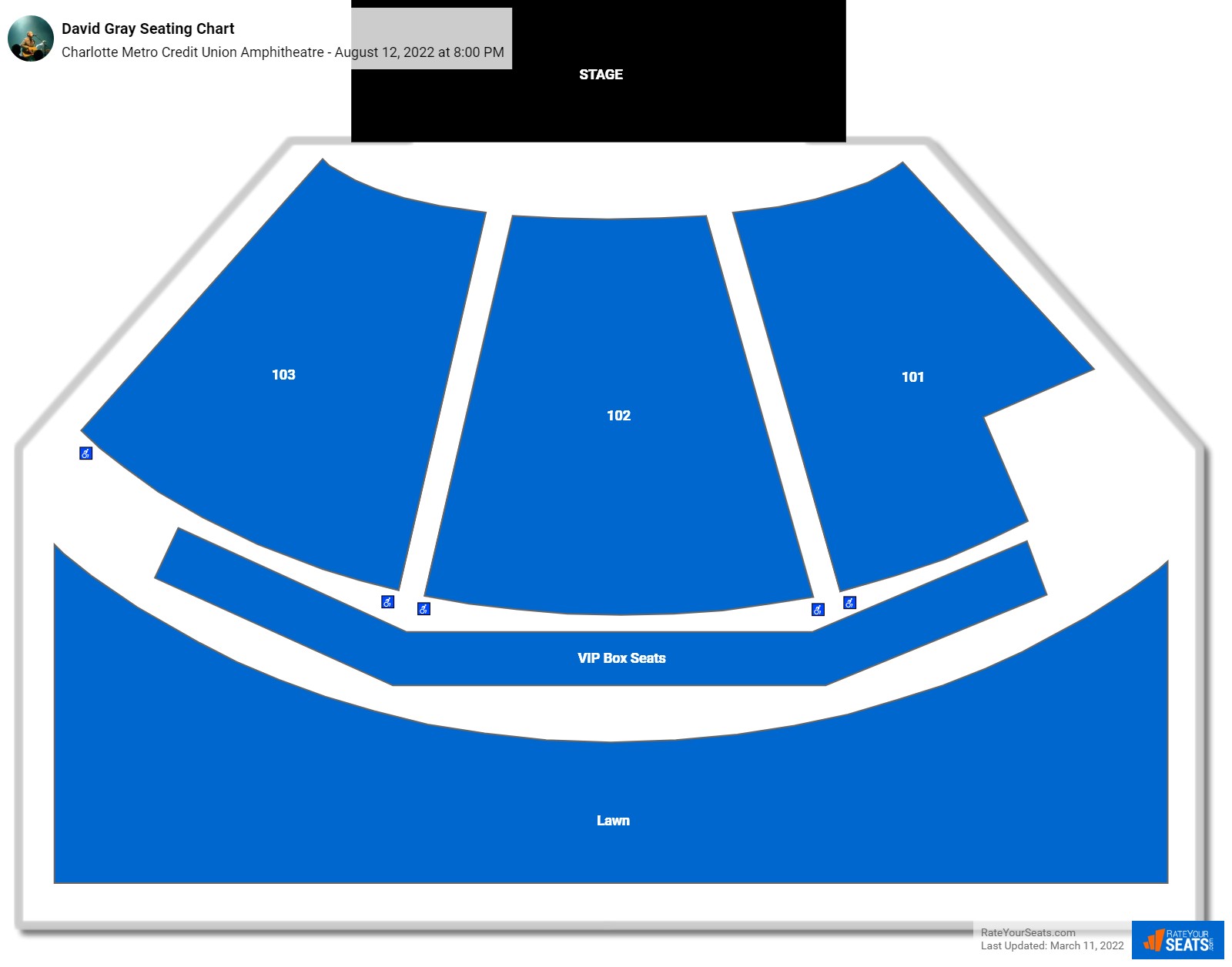 David Gray seating chart Charlotte Metro Credit Union Amphitheatre
