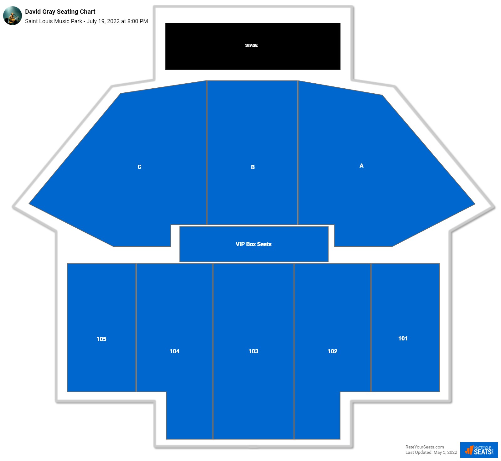 David Gray seating chart Saint Louis Music Park