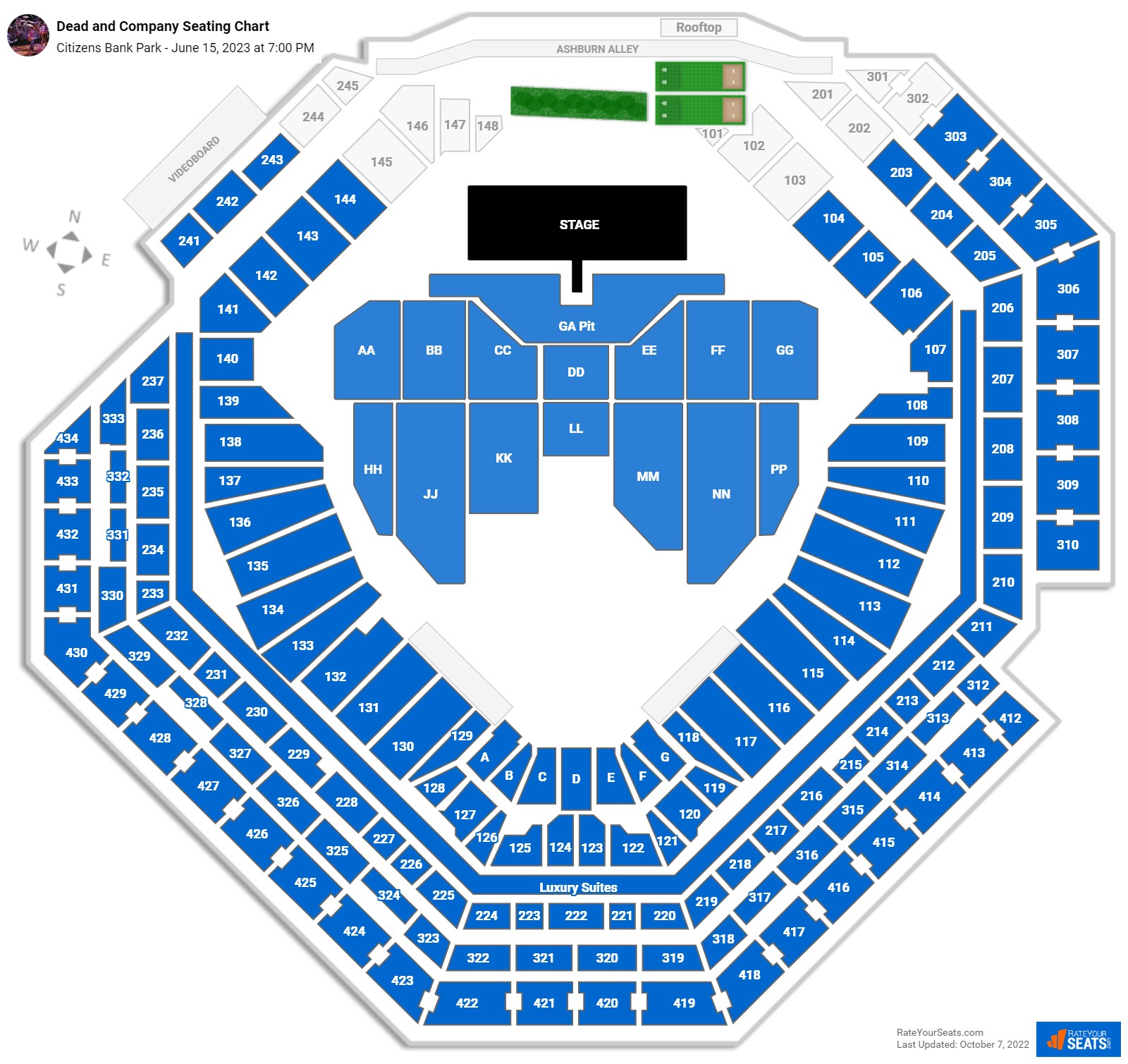 Citizens Bank Park Concert Seating Chart