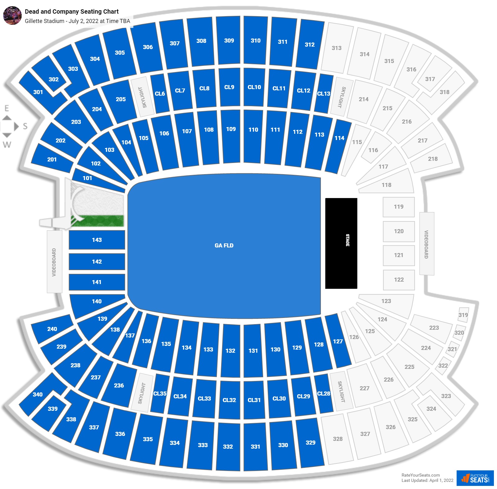 Dead and Company seating chart Gillette Stadium