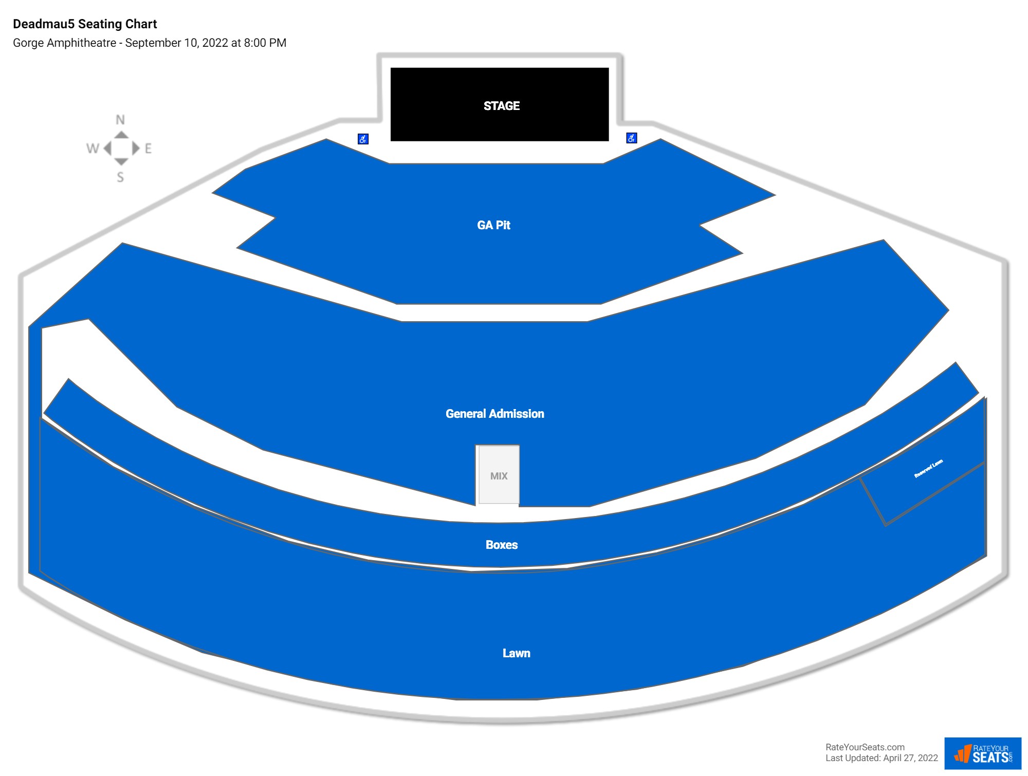 Deadmau5 seating chart Gorge Amphitheatre