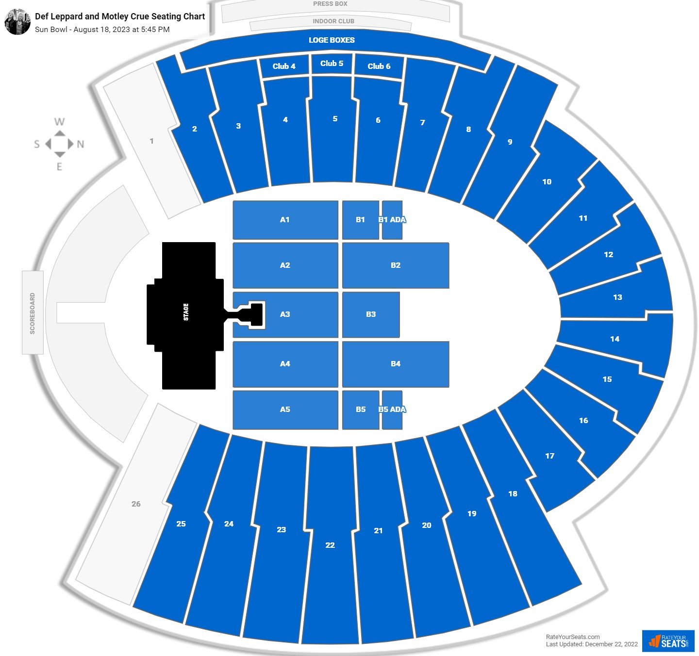 Sun Bowl Concert Seating Chart