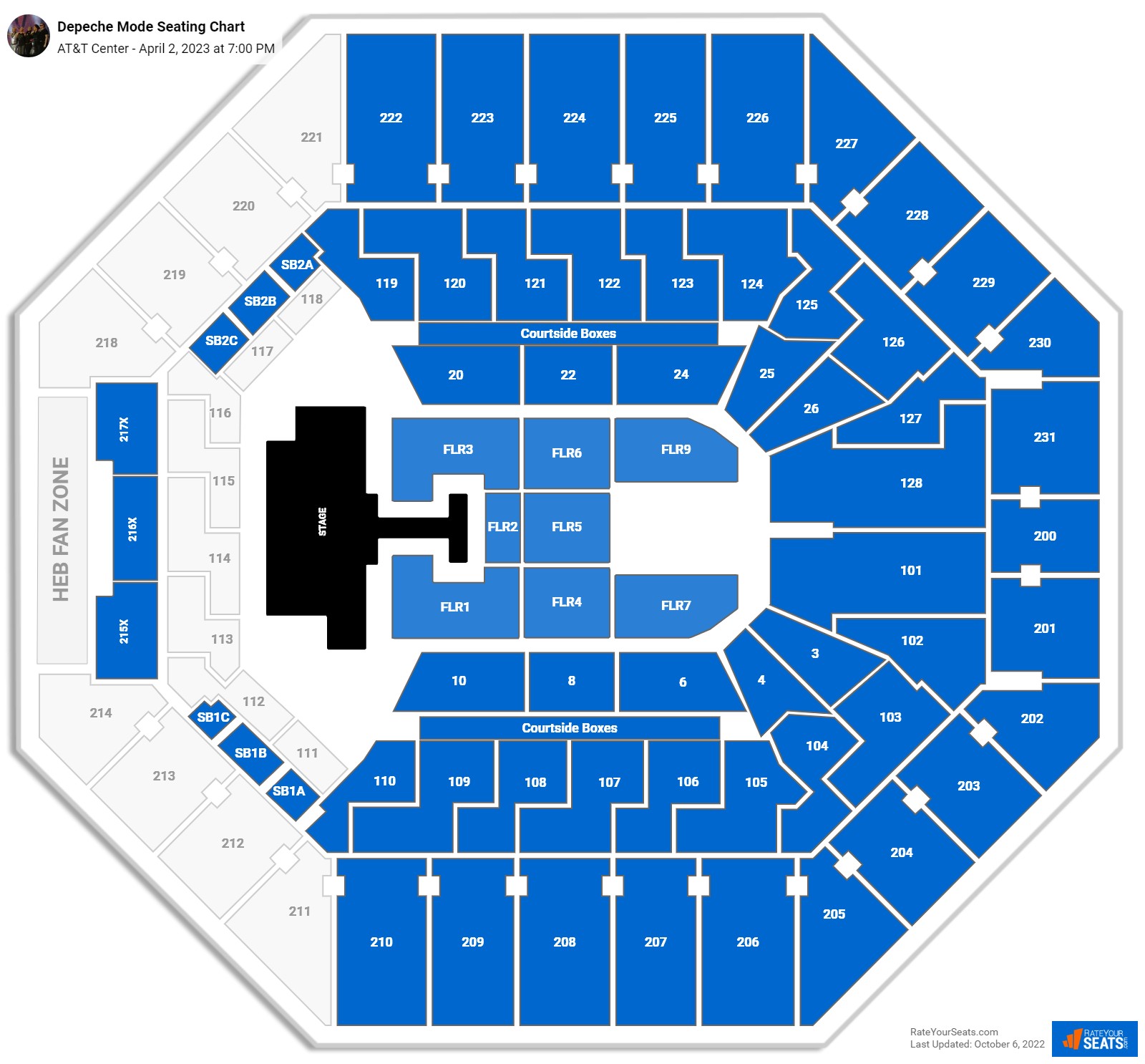 Depeche Mode seating chart AT&T Center