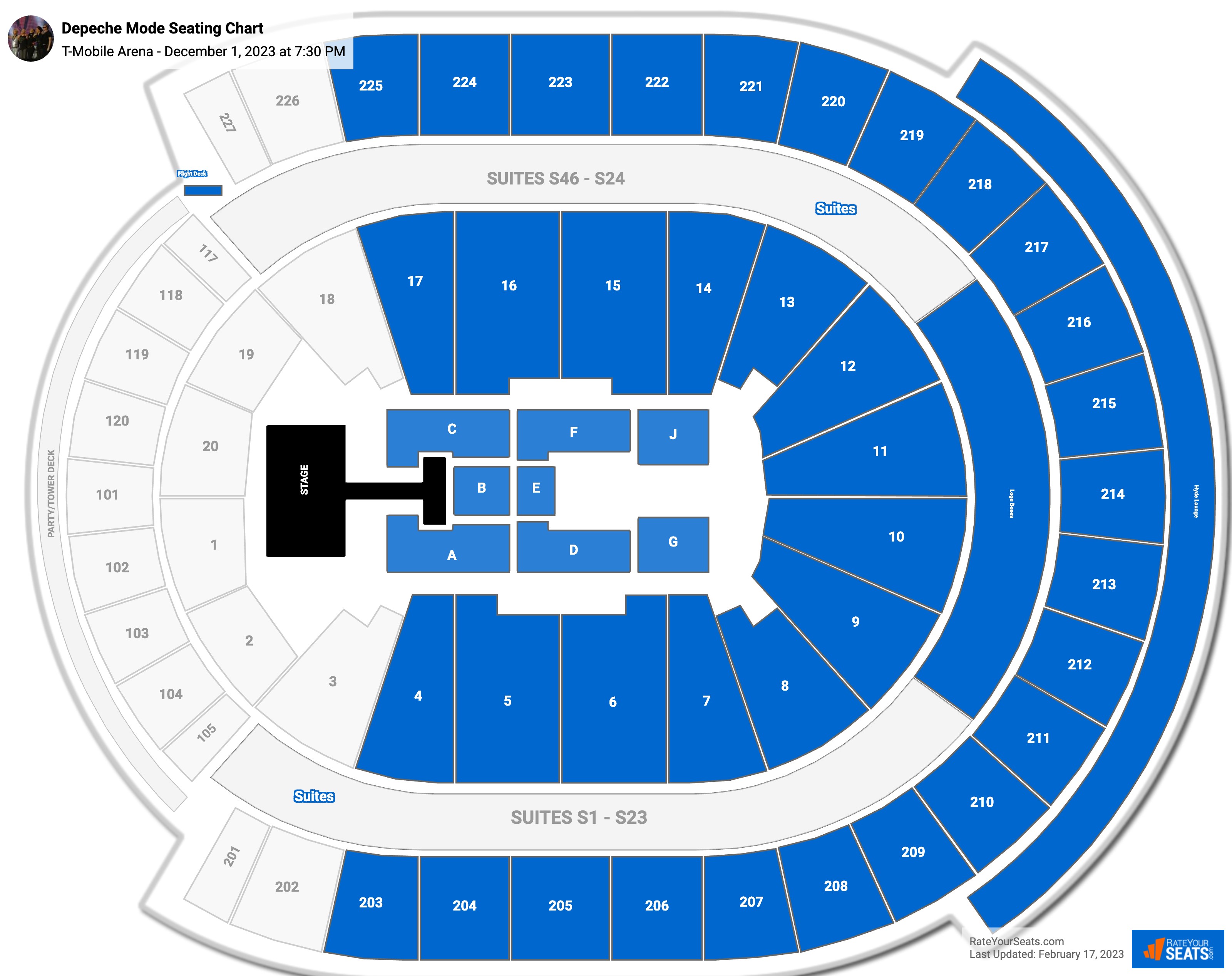TMobile Arena Concert Seating Chart