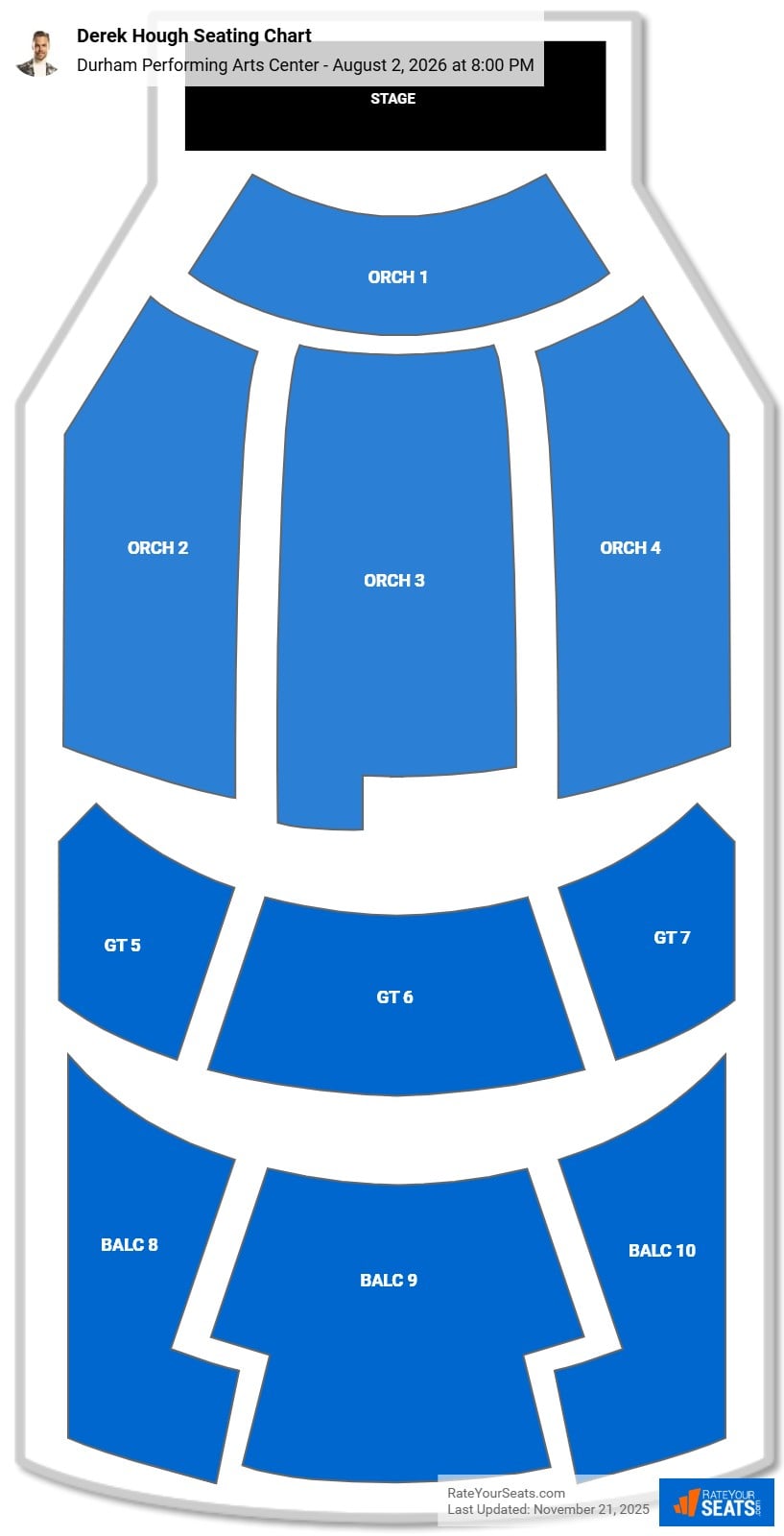 Derek Hough seating chart Durham Performing Arts Center