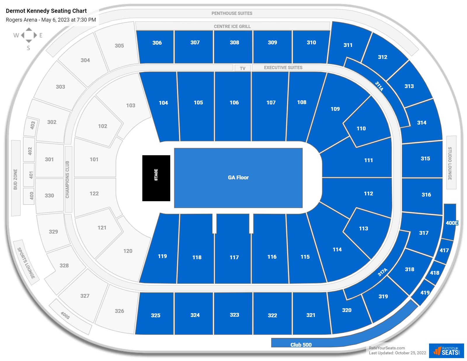 Dermot Kennedy seating chart Rogers Arena