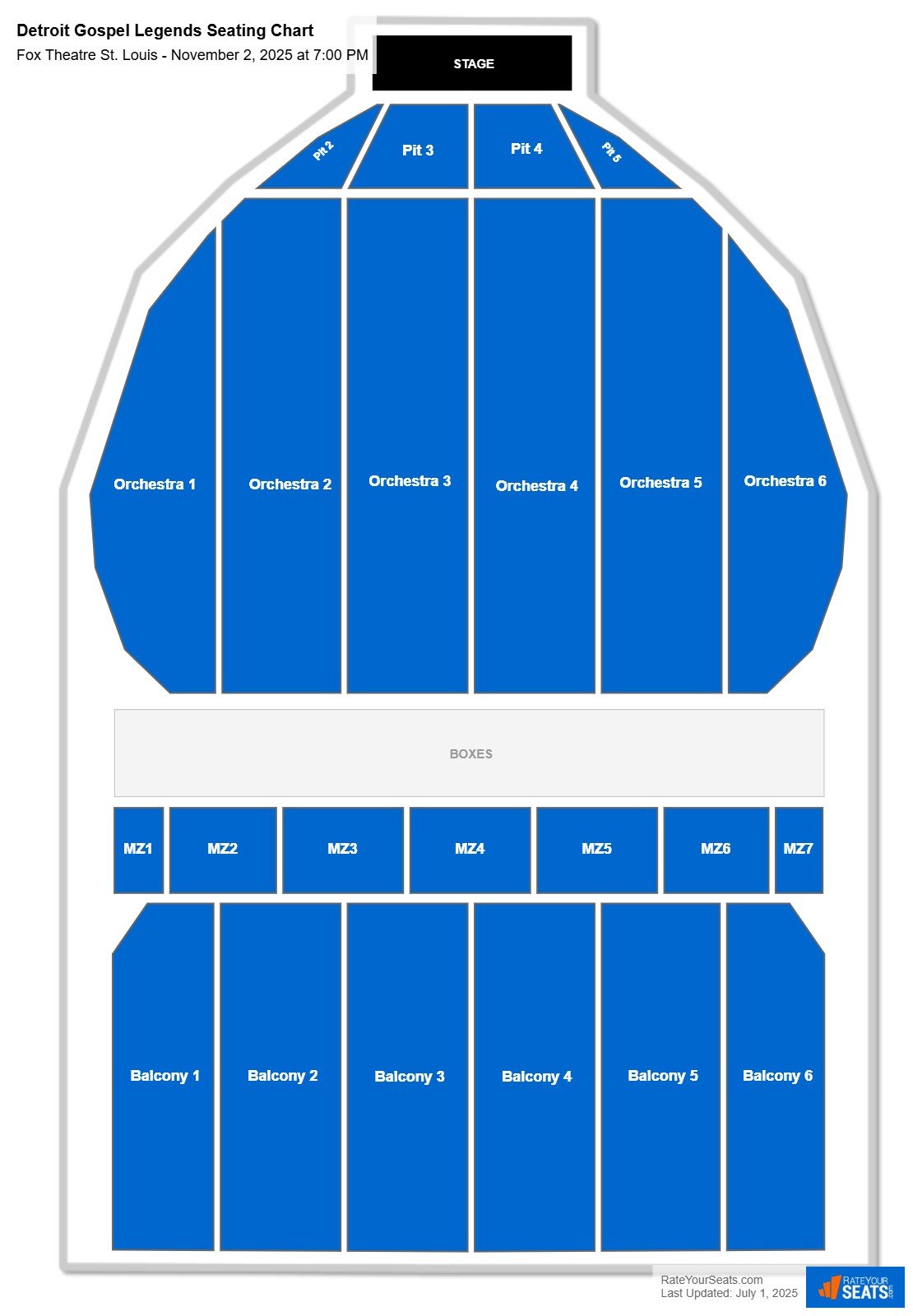 Detroit Gospel Legends seating chart Fox Theatre St. Louis