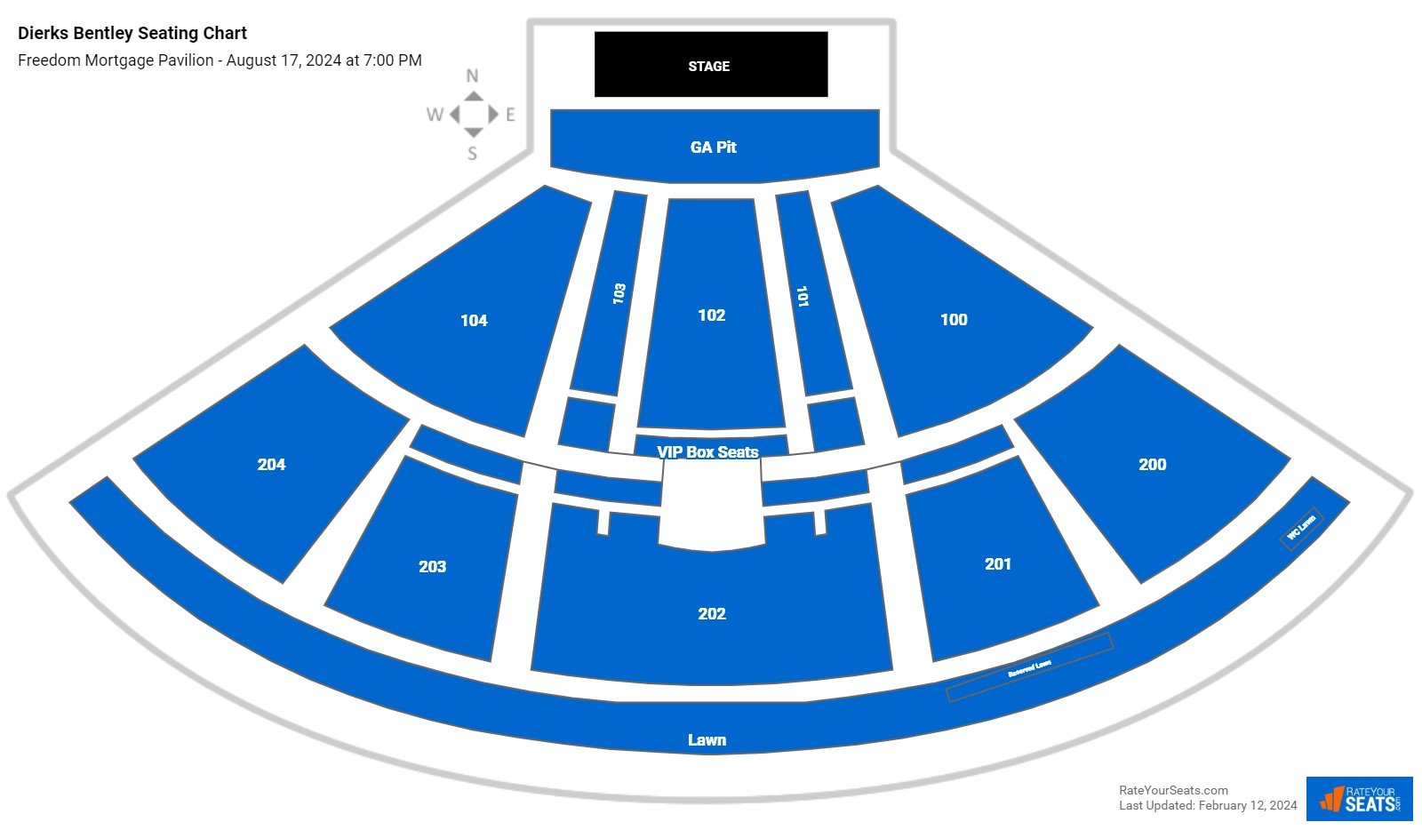 Dierks Bentley seating chart Freedom Mortgage Pavilion