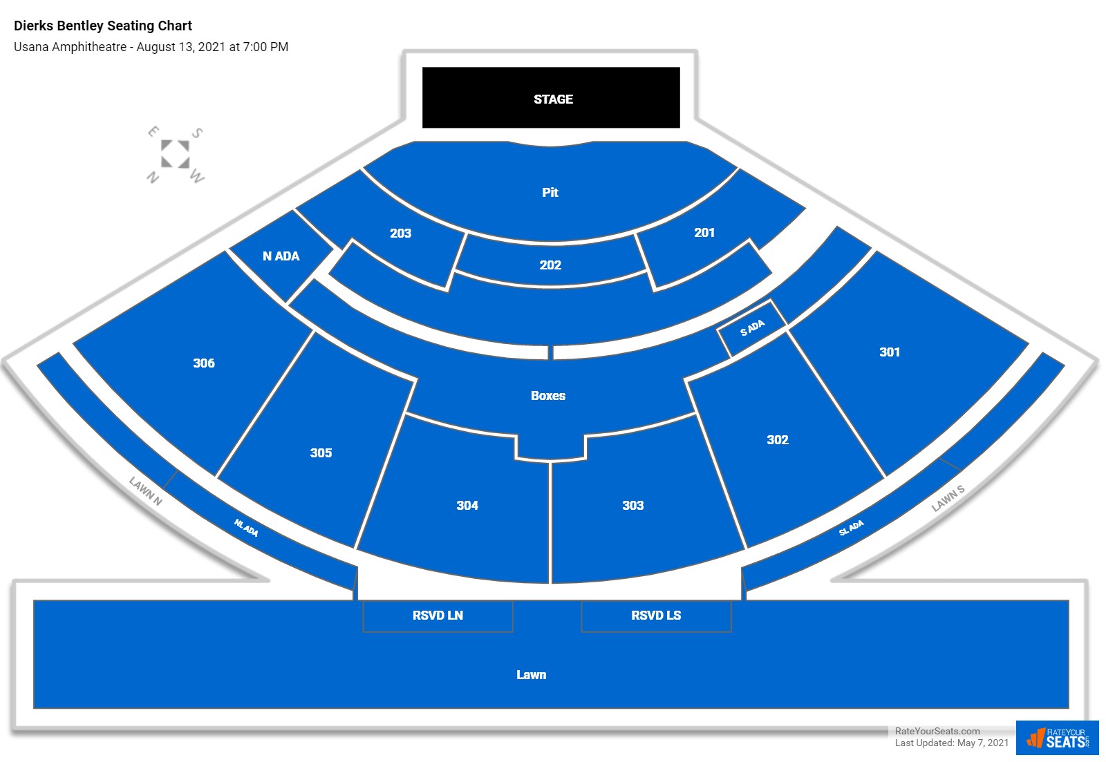 Dierks Bentley seating chart Usana Amphitheatre