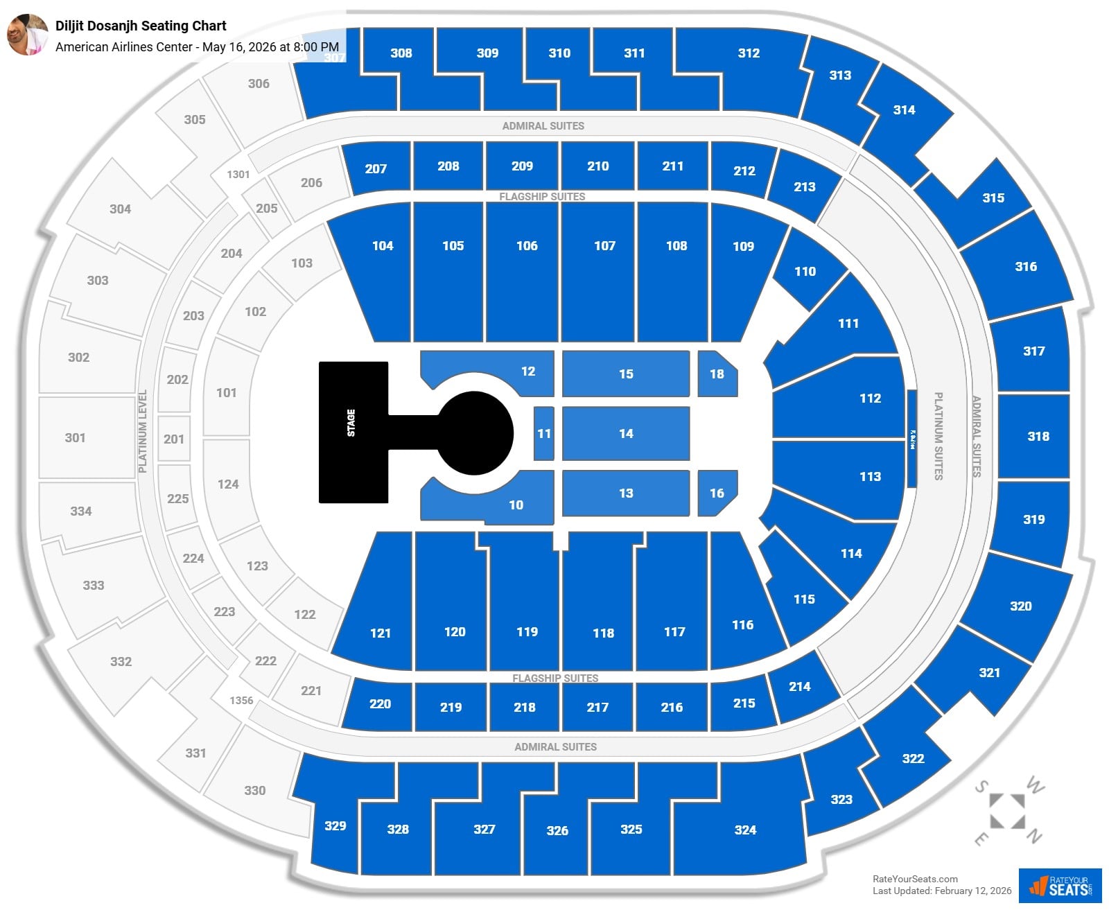 Diljit Dosanjh seating chart American Airlines Center