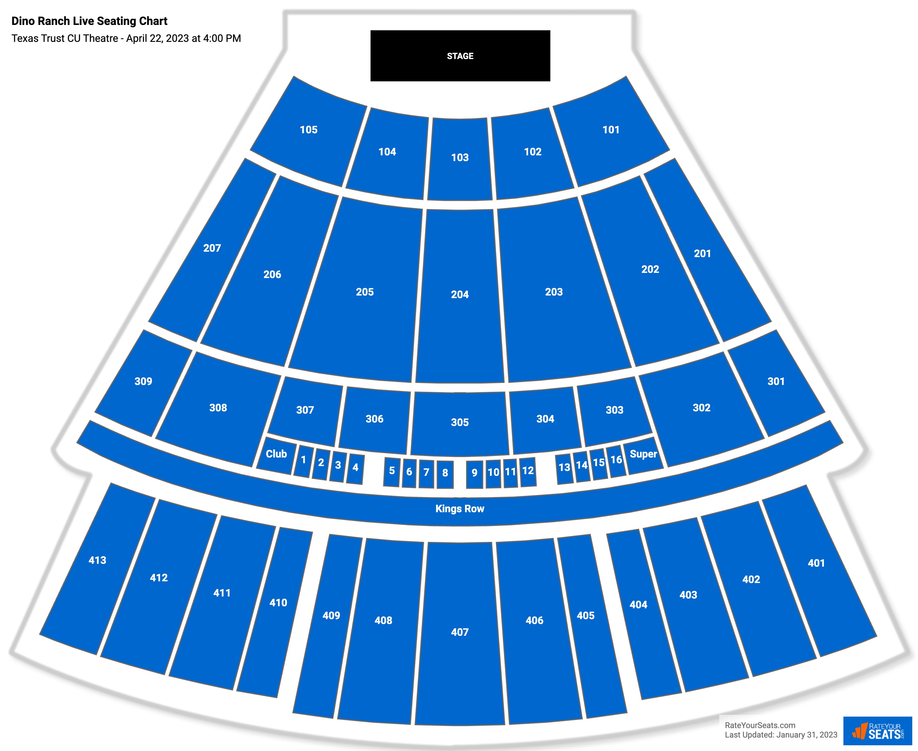 Dino Ranch Live seating chart Texas Trust CU Theatre