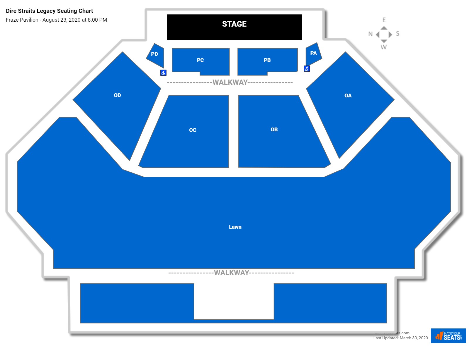 Dire Straits Legacy seating chart Fraze Pavilion