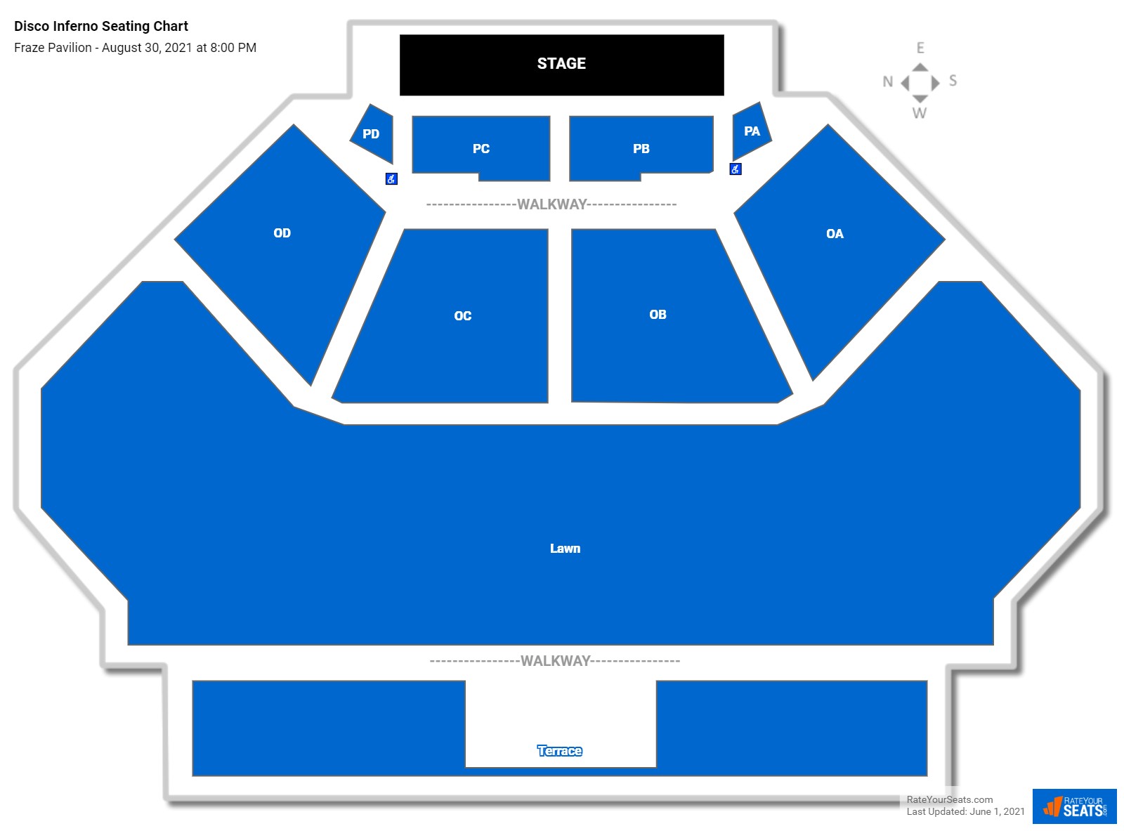 Disco Inferno seating chart Fraze Pavilion
