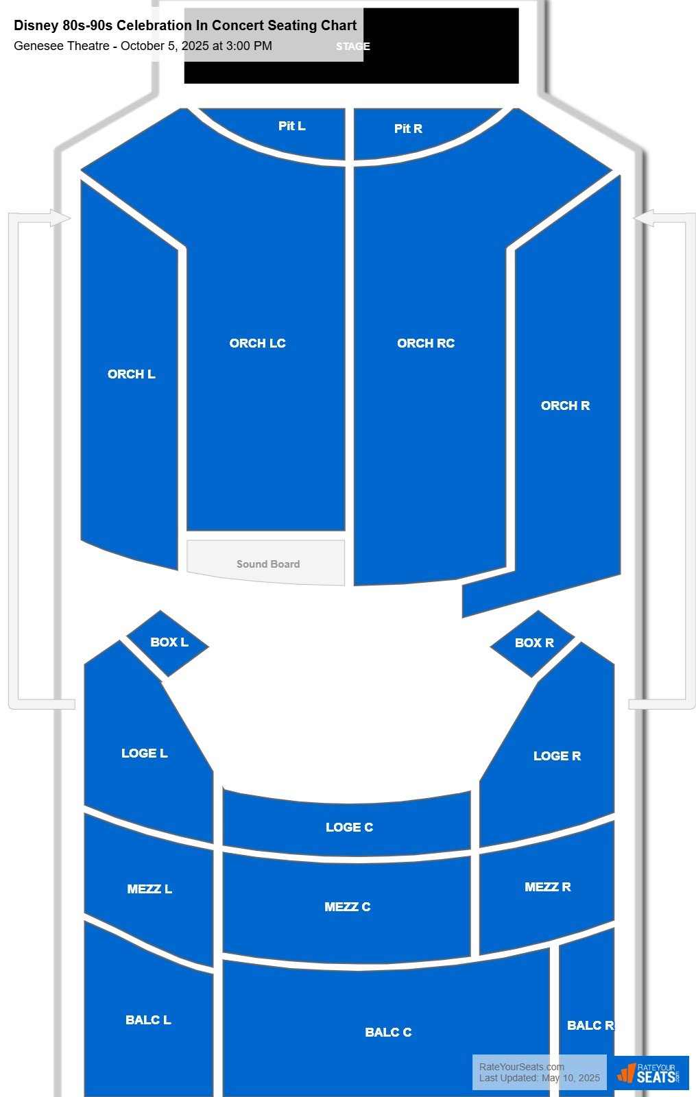 Disney 80s-90s Celebration In Concert seating chart Genesee Theatre