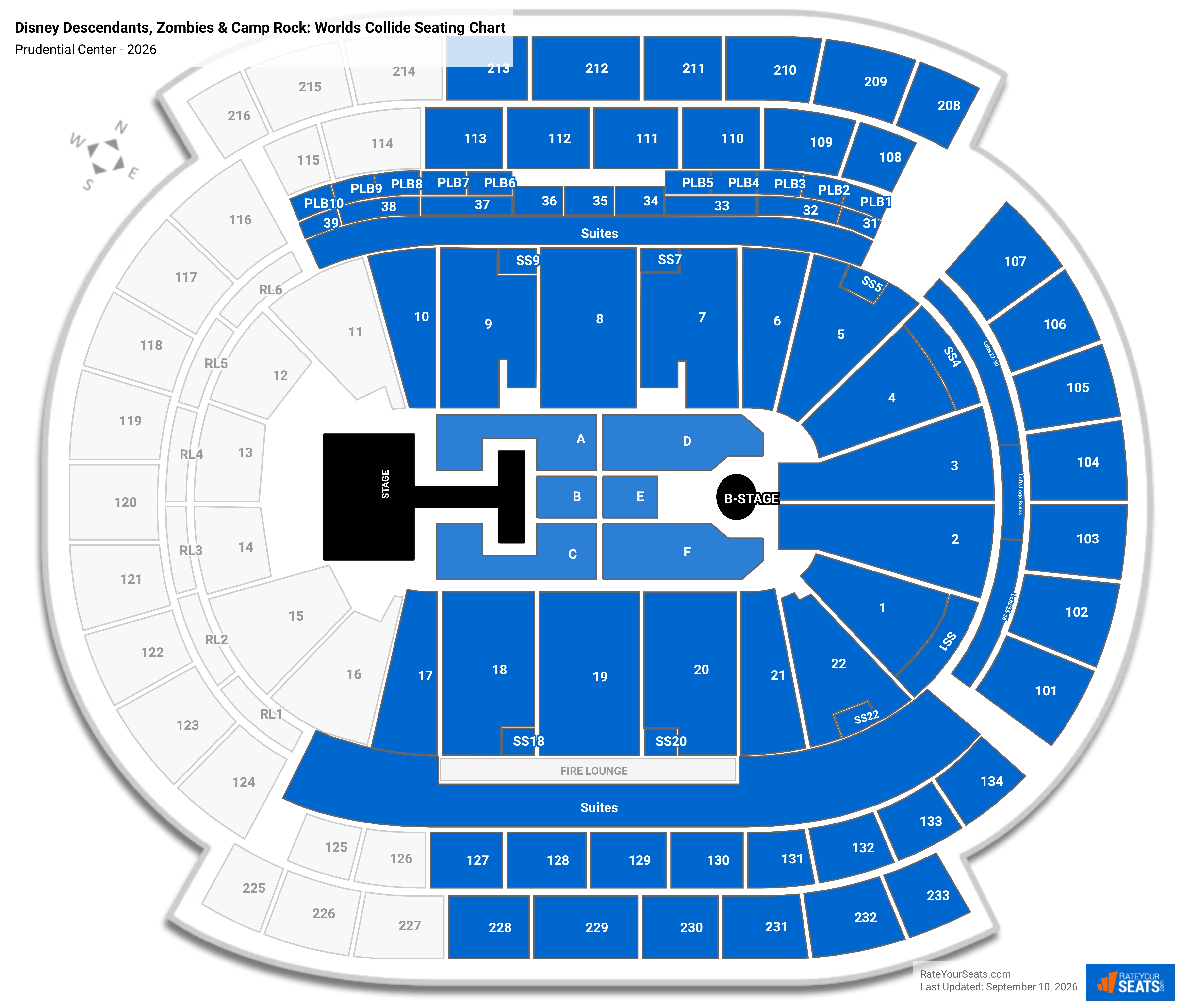Disney Descendants, Zombies & Camp Rock: Worlds Collide Seating Chart at Prudential Center