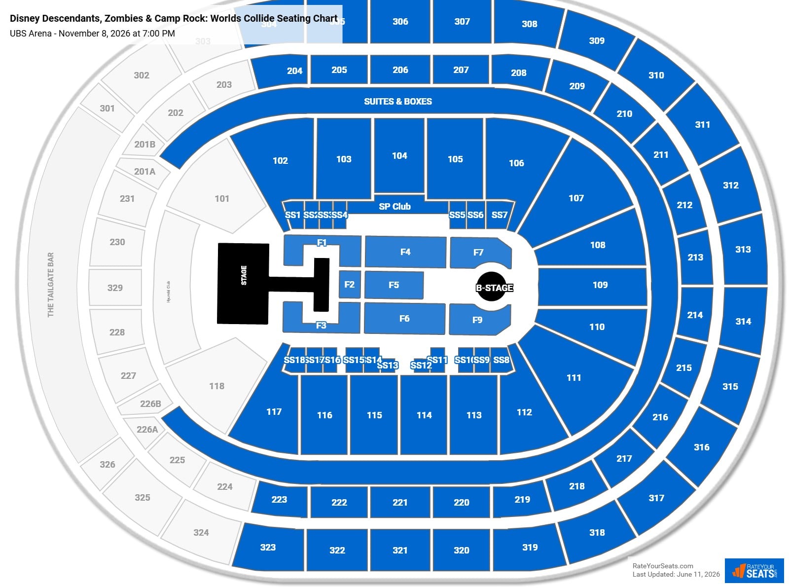 Disney Descendants, Zombies & Camp Rock: Worlds Collide Seating Chart at UBS Arena