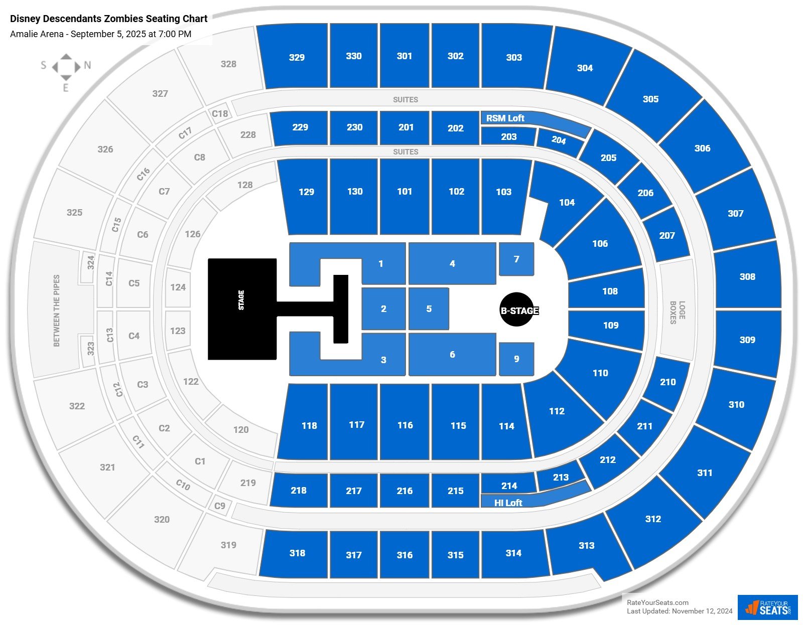 Disney Descendants Zombies seating chart Amalie Arena