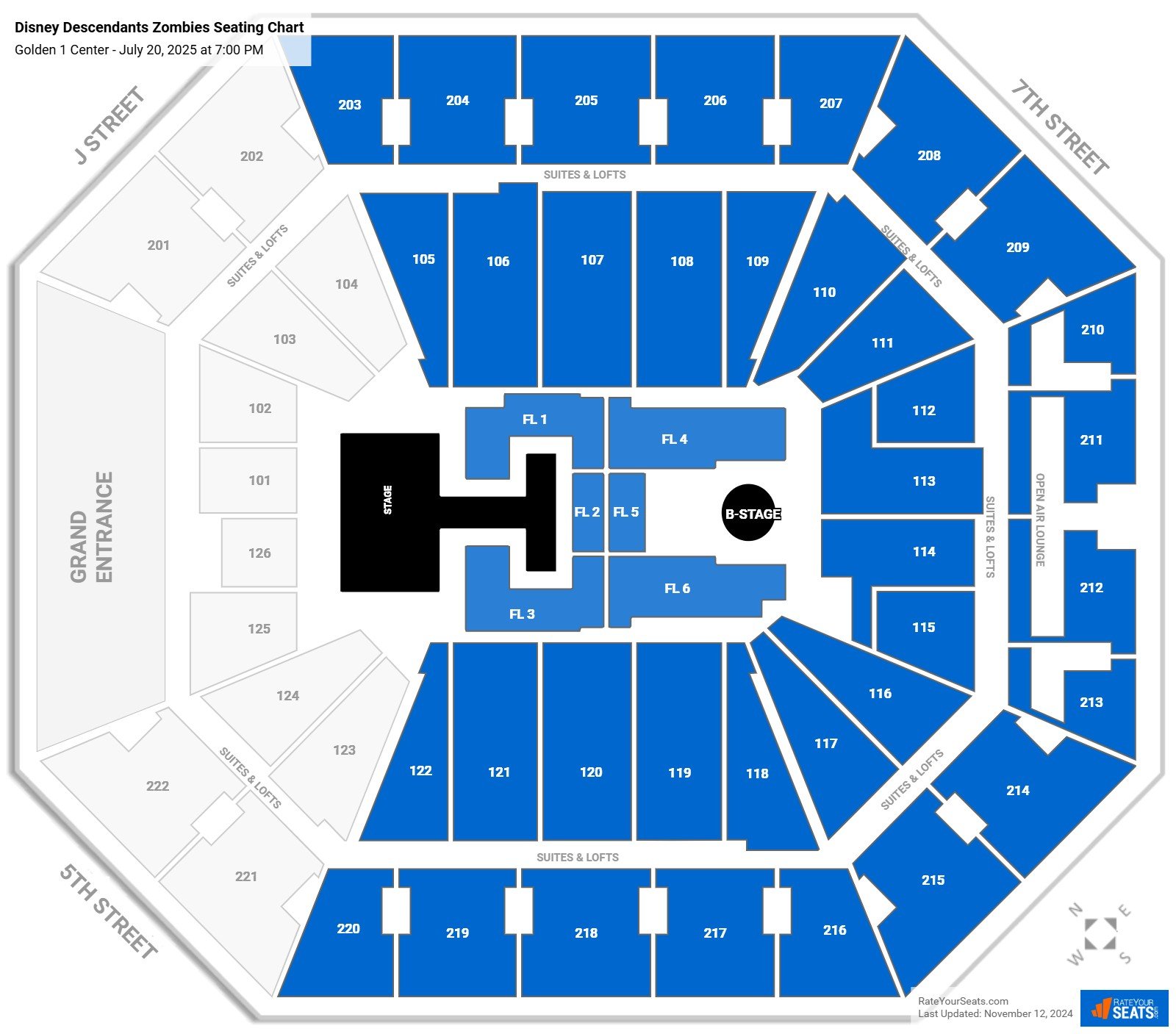 Disney Descendants Zombies seating chart Golden 1 Center