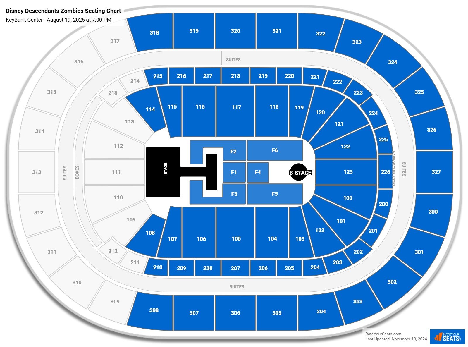 Disney Descendants Zombies seating chart KeyBank Center