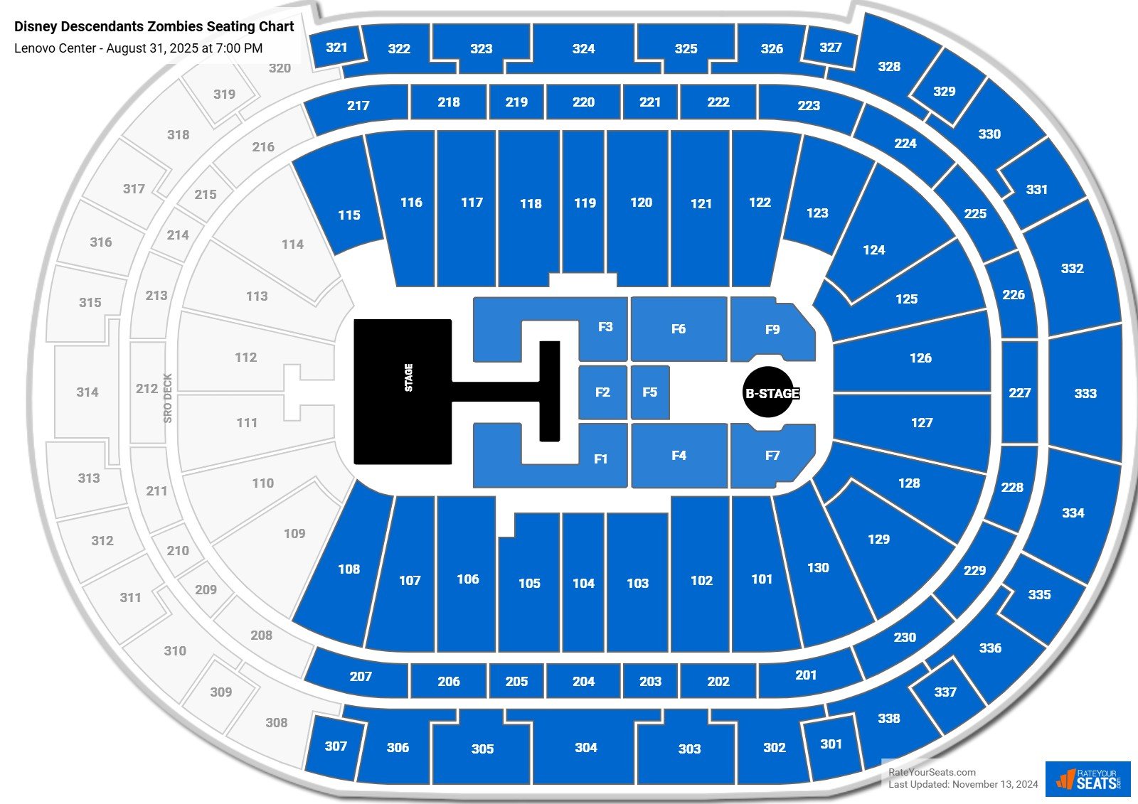 Disney Descendants Zombies seating chart Lenovo Center