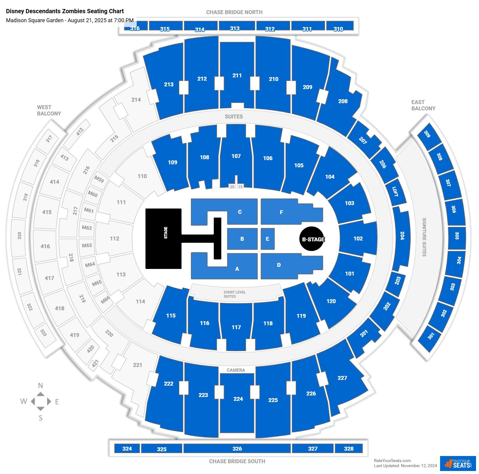 Disney Descendants Zombies seating chart Madison Square Garden