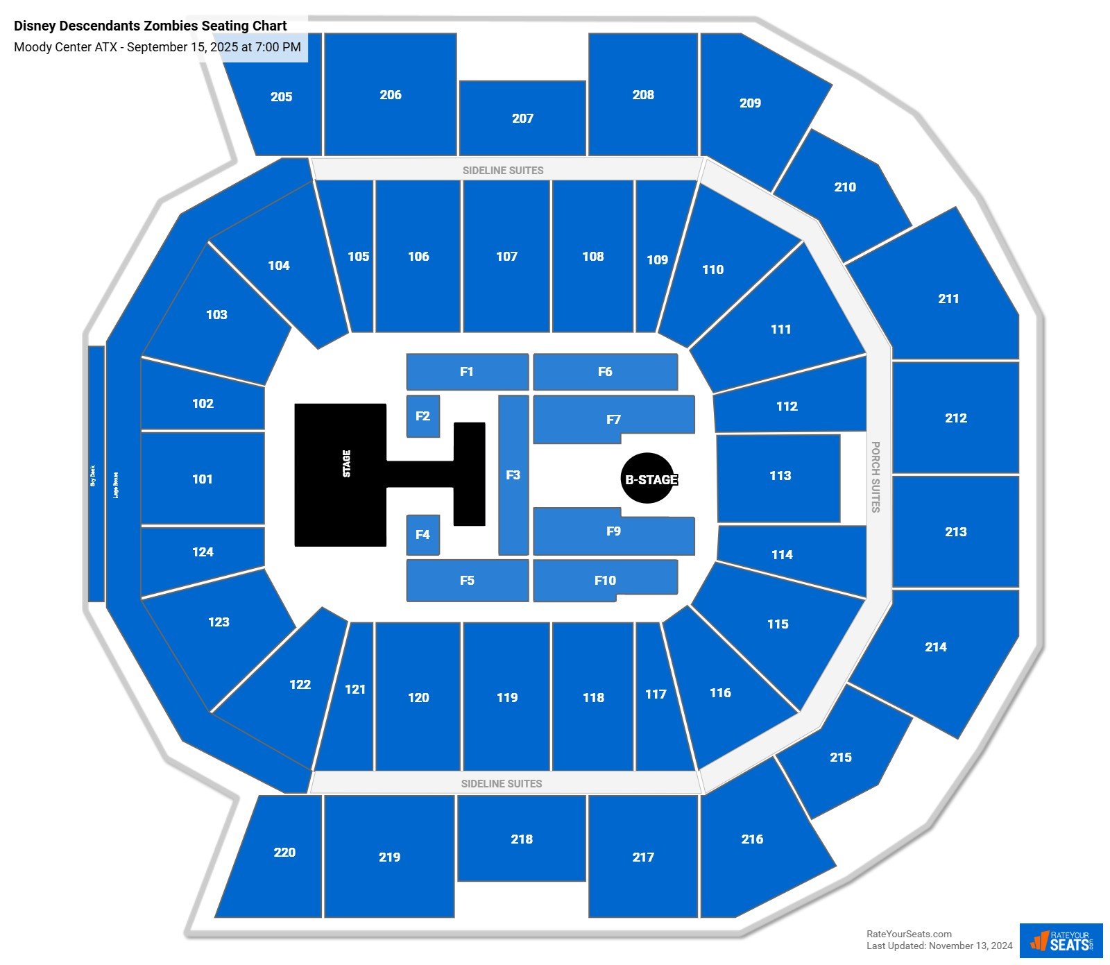 Disney Descendants Zombies seating chart Moody Center ATX