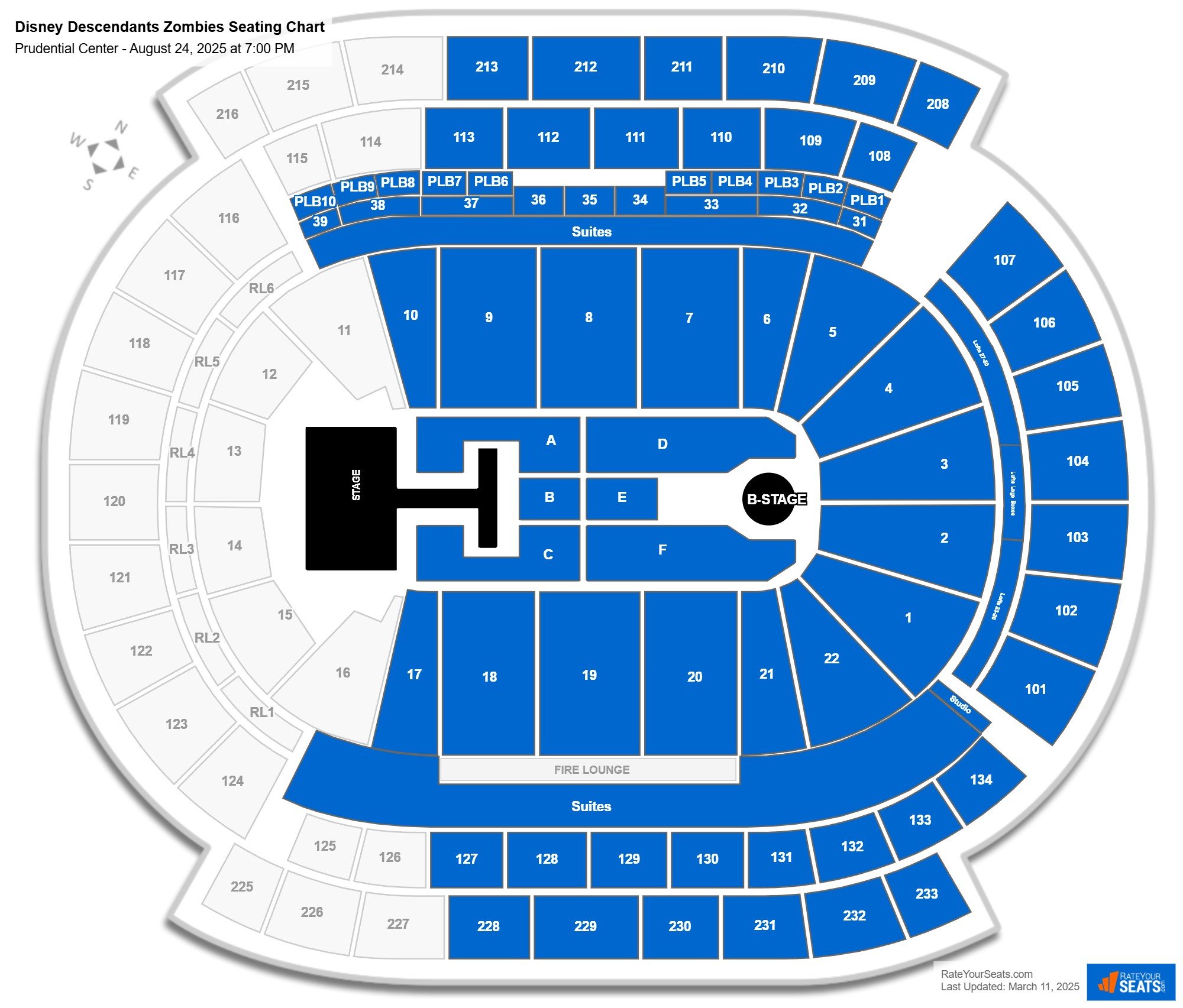 Disney Descendants Zombies seating chart Prudential Center