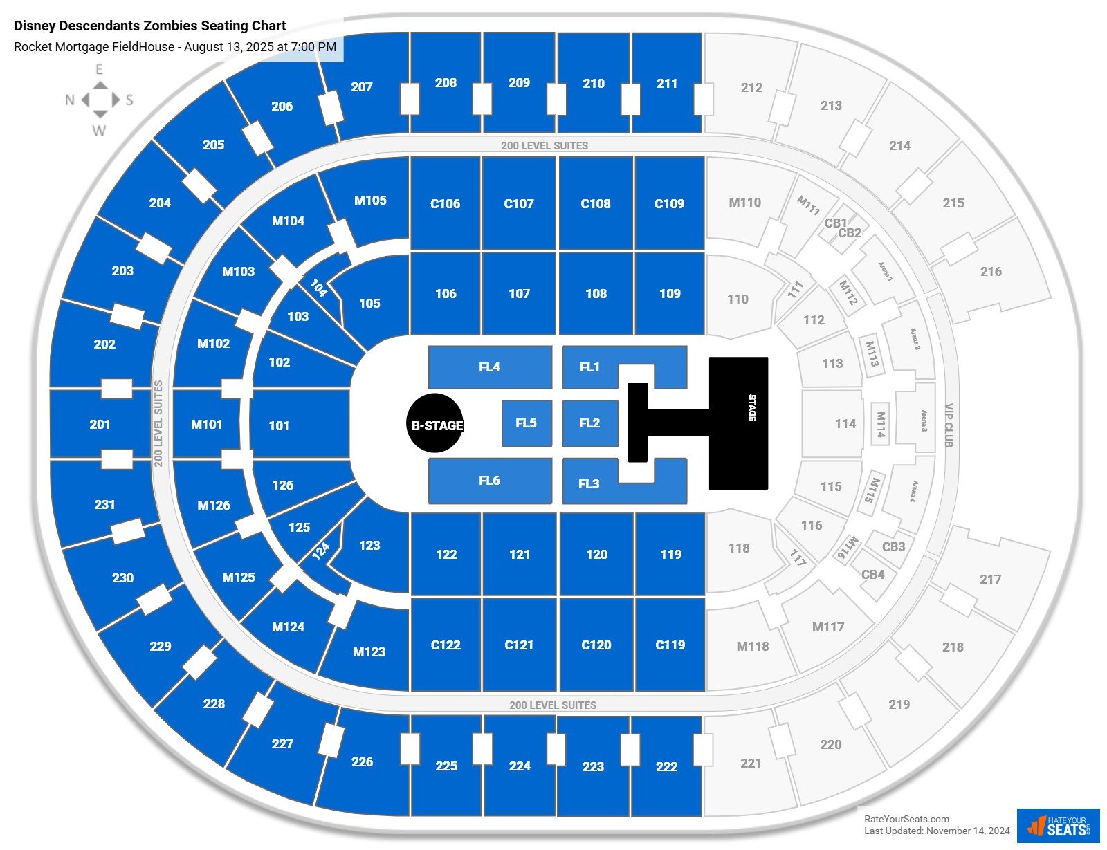 Disney Descendants Zombies seating chart Rocket Arena