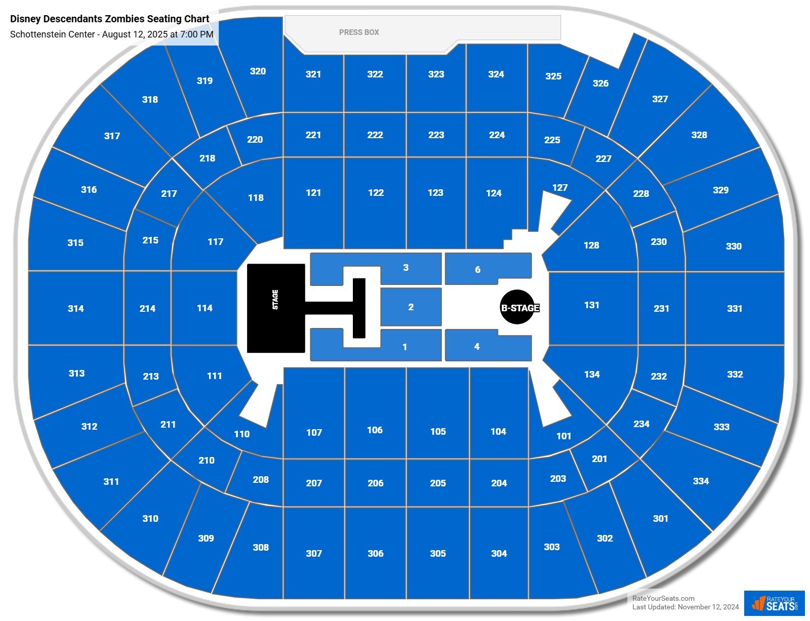 Disney Descendants Zombies seating chart Schottenstein Center