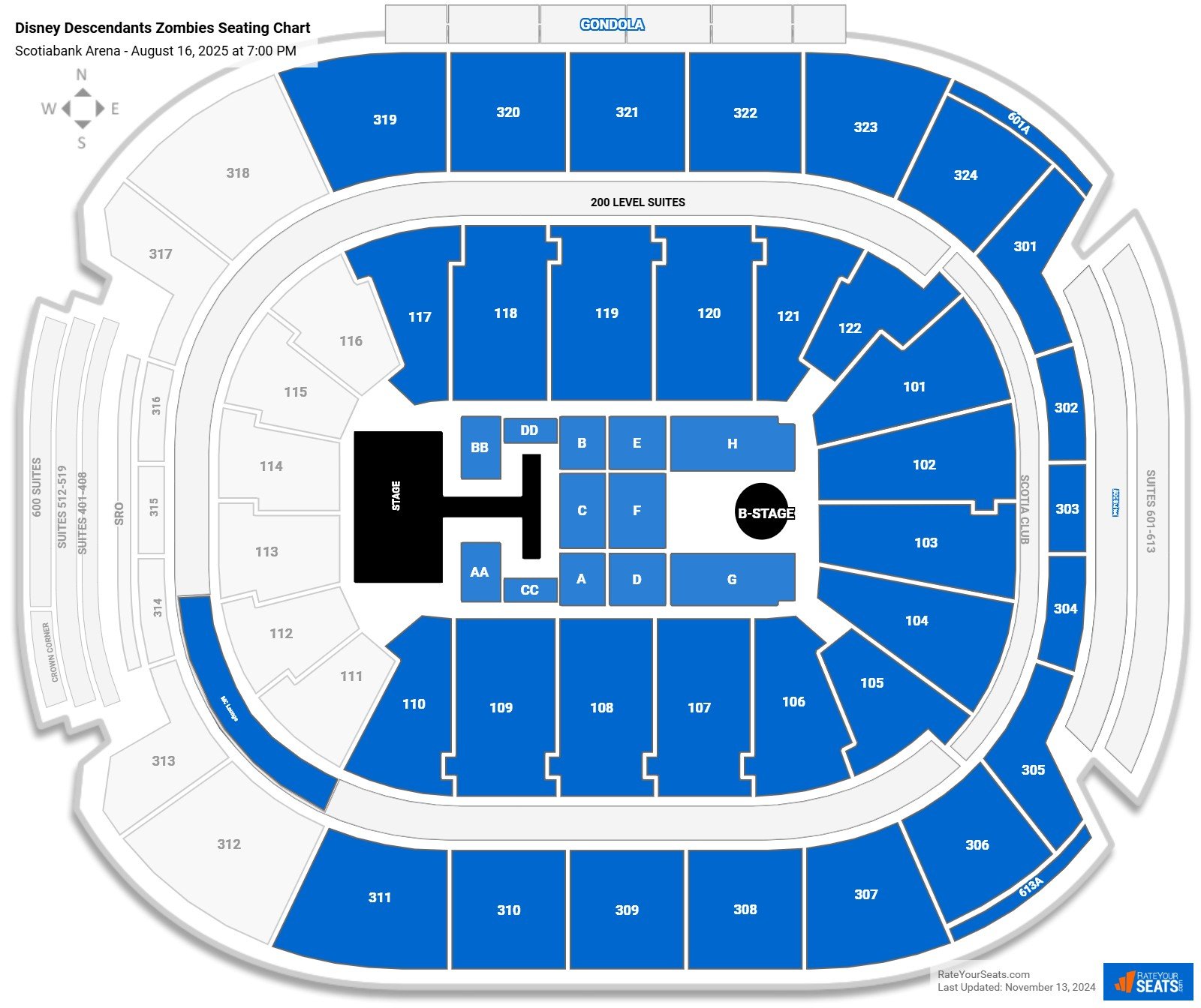 Disney Descendants Zombies seating chart Scotiabank Arena