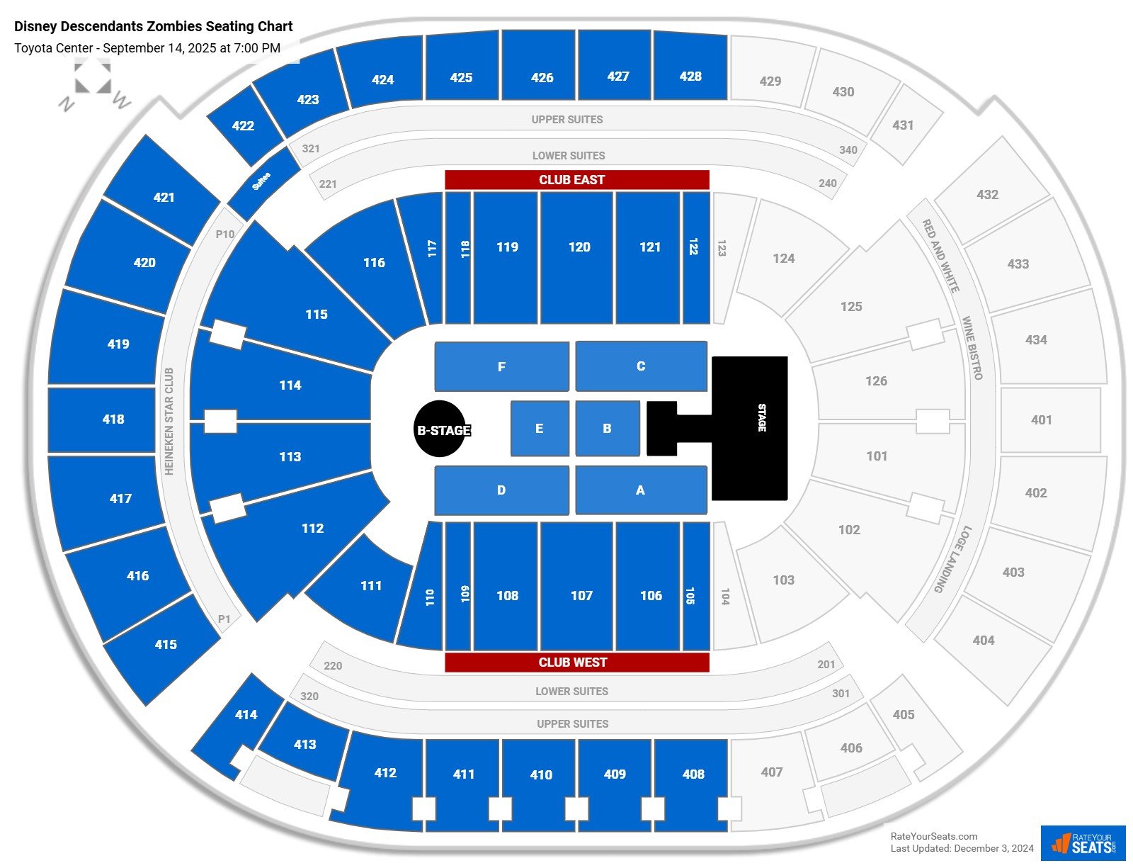Disney Descendants Zombies seating chart Toyota Center