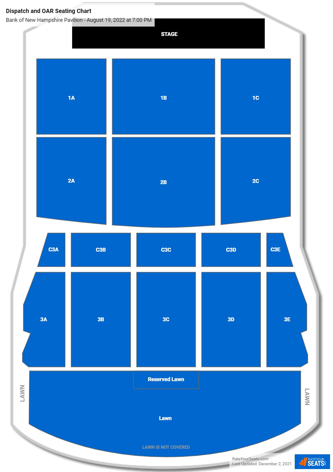Dispatch and OAR seating chart Bank of New Hampshire Pavilion