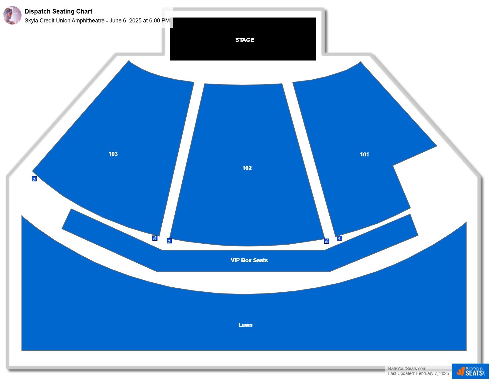 Dispatch seating chart Skyla Credit Union Amphitheatre