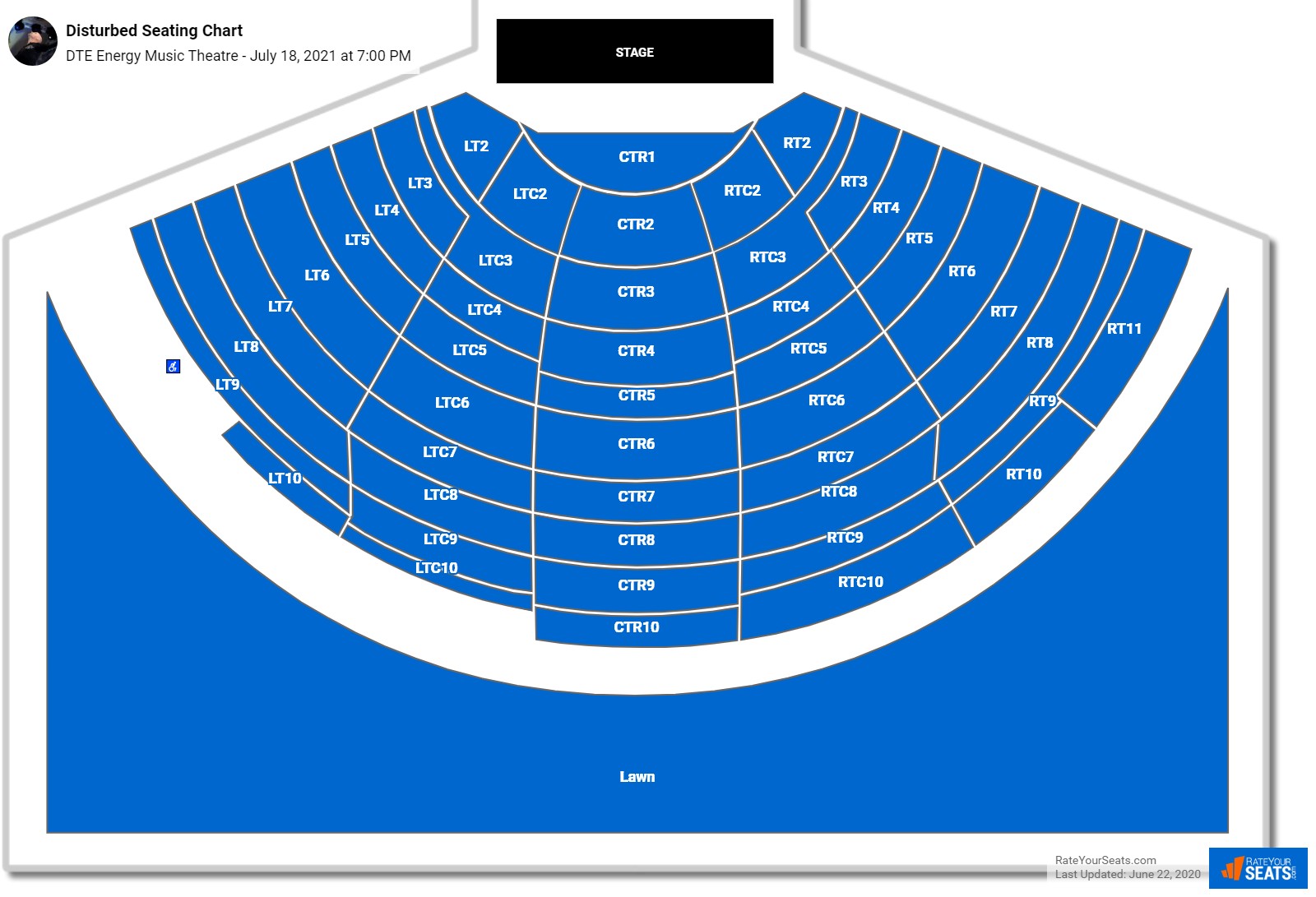 Disturbed seating chart DTE Energy Music Theatre